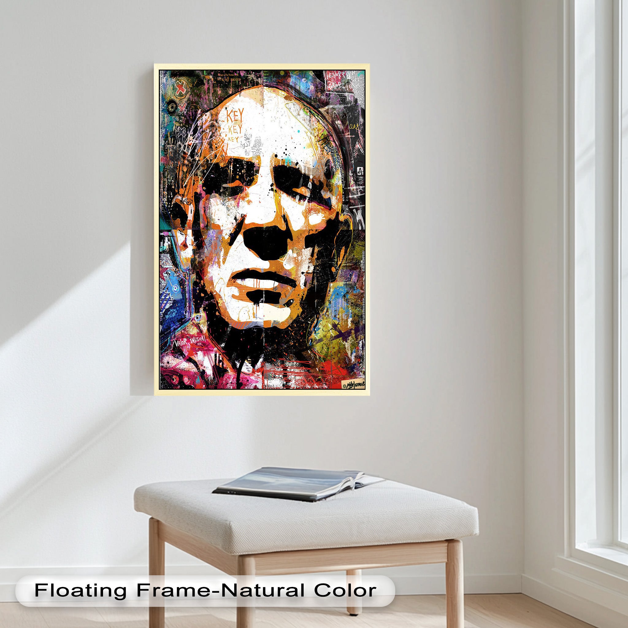 Abstract Urban Face Portrait Wall Art - Modern Pop Art Oil Painting for Living Room, Bedroom & Office Decor