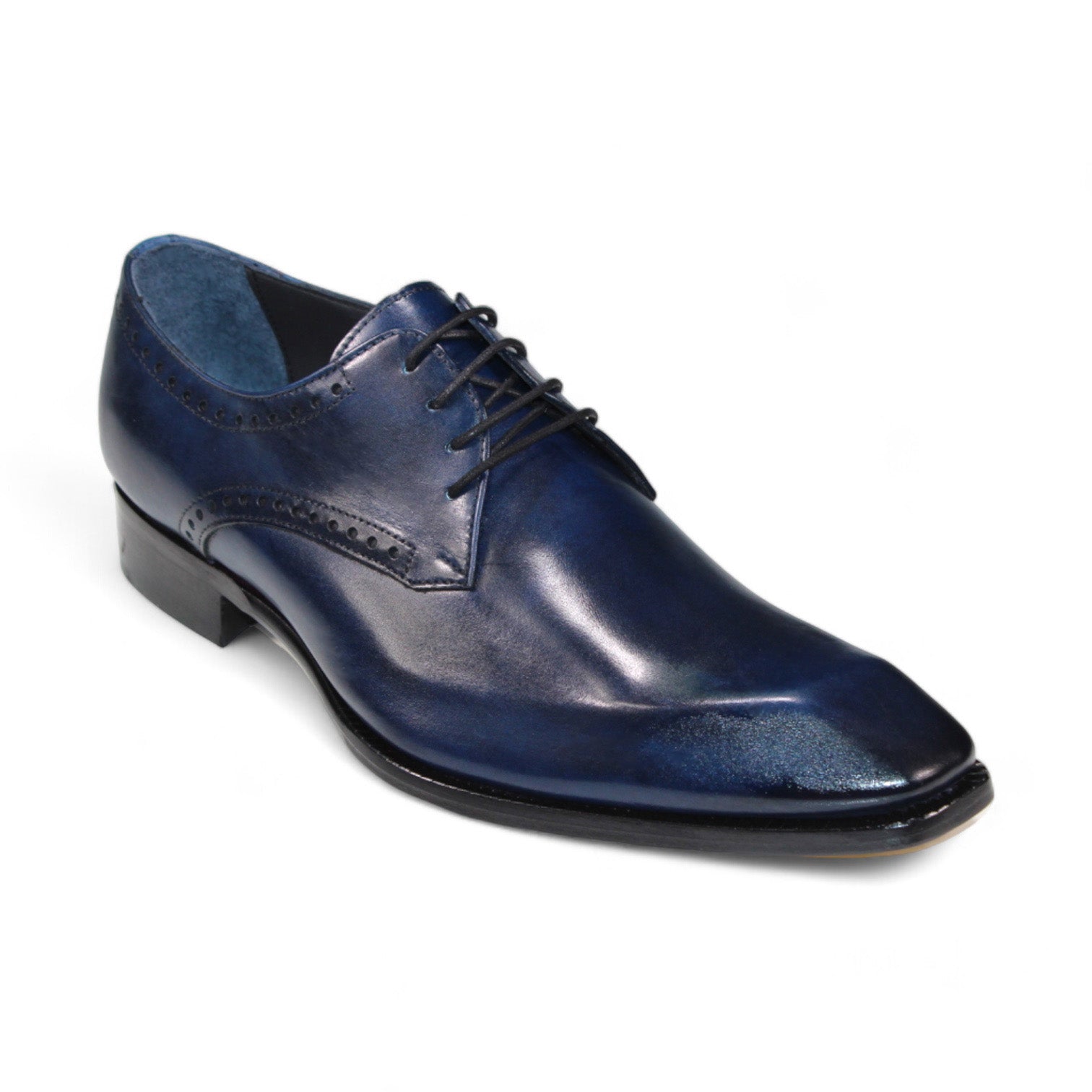 Duca Di Matiste Arpino Navy Blue Men's Dress Shoes - Premium Italian Leather Formal Shoes for Business, Wedding & Special Occasions
