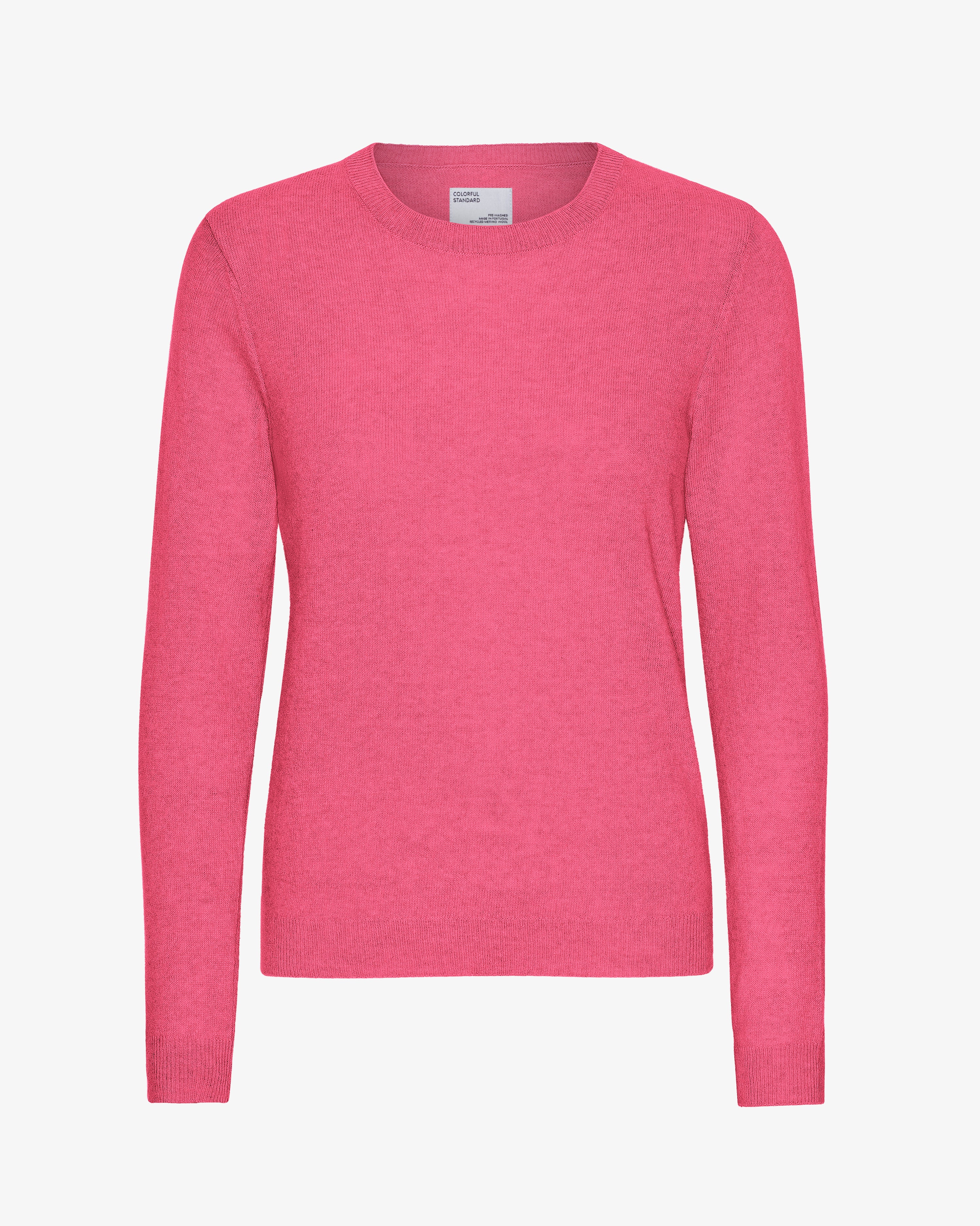 Women's Lightweight Merino Wool Crew Neck Sweater - Soft & Warm Bubblegum Pink Pullover for Casual Wear & Outdoor Activities