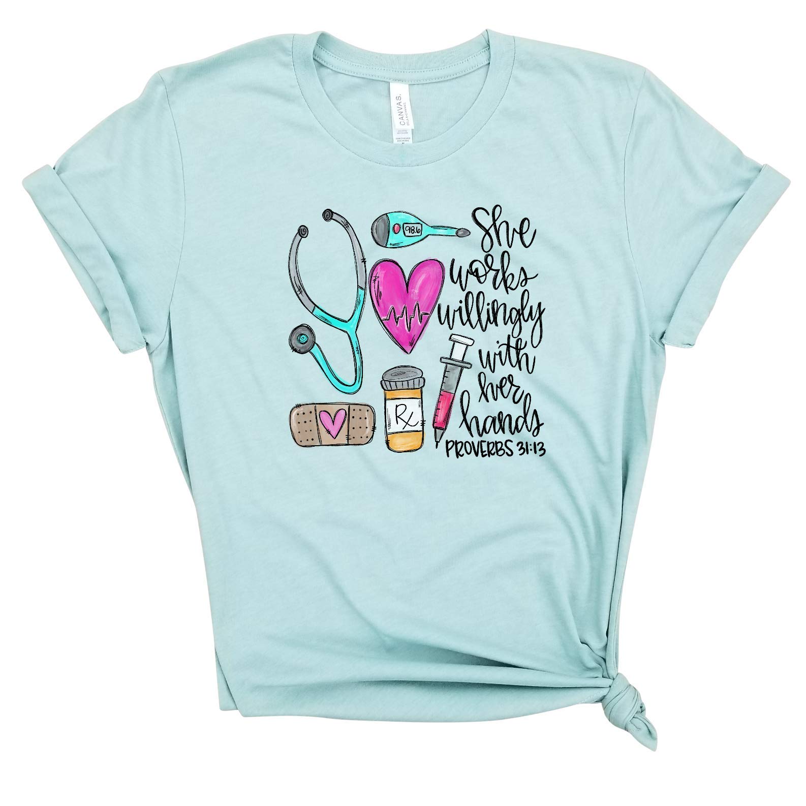 Nursing School Shirt - Bible Verse Nurse Gift Tee for Work & Appreciation
