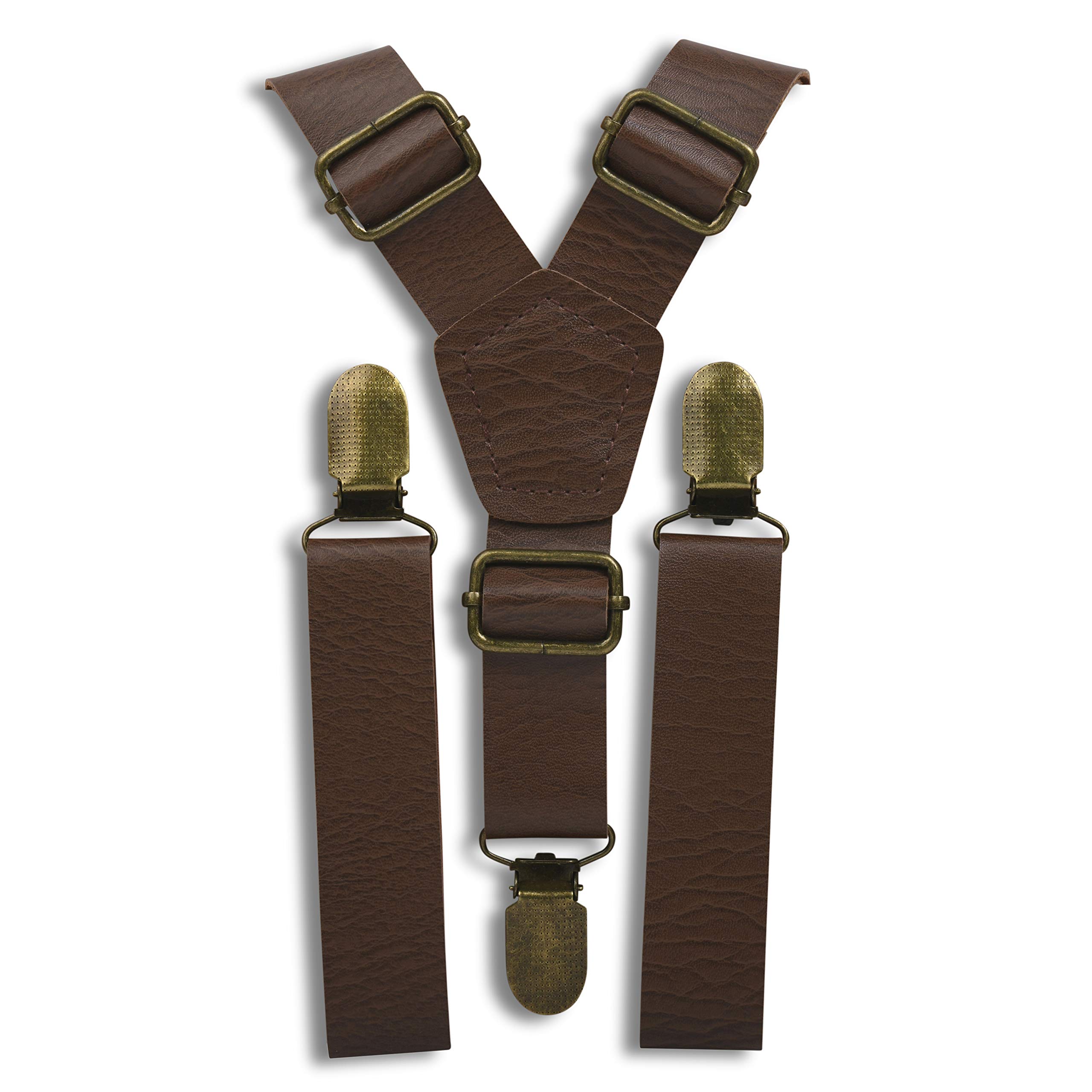 Adjustable Kids Suspenders for Boys & Girls (2 Months to 17 Years) - Leather-Like Wedding Ring Bearer Accessories - London Jae Apparel - Perfect for Formal Events, School Uniforms & Special Occasions