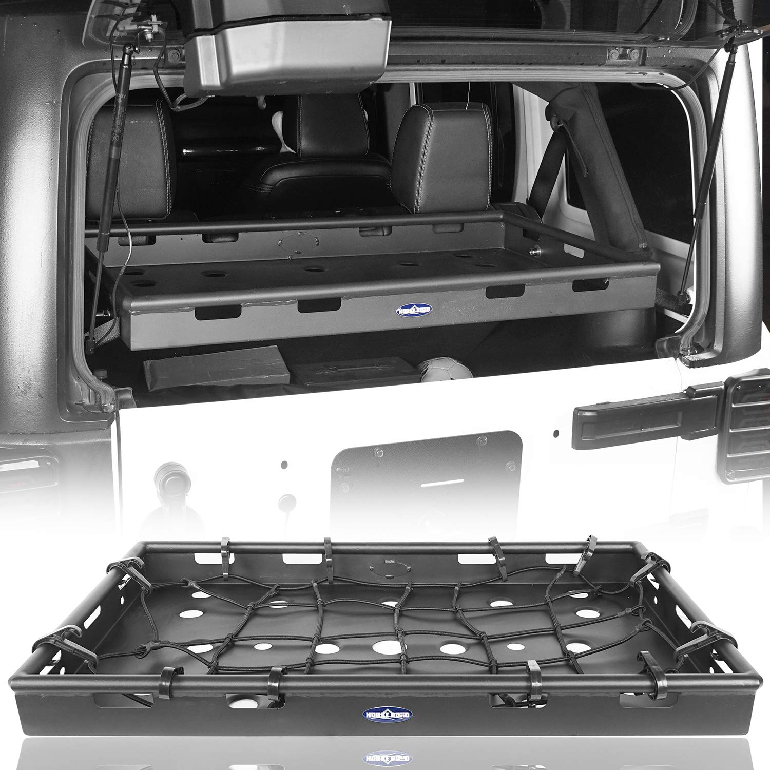 Jeep Wrangler JK Unlimited 4-Door Cargo Rack (2007-2018) - u-Box Interior Storage Basket for Luggage & Gear | Perfect for Road Trips, Camping & Off-Road Adventures