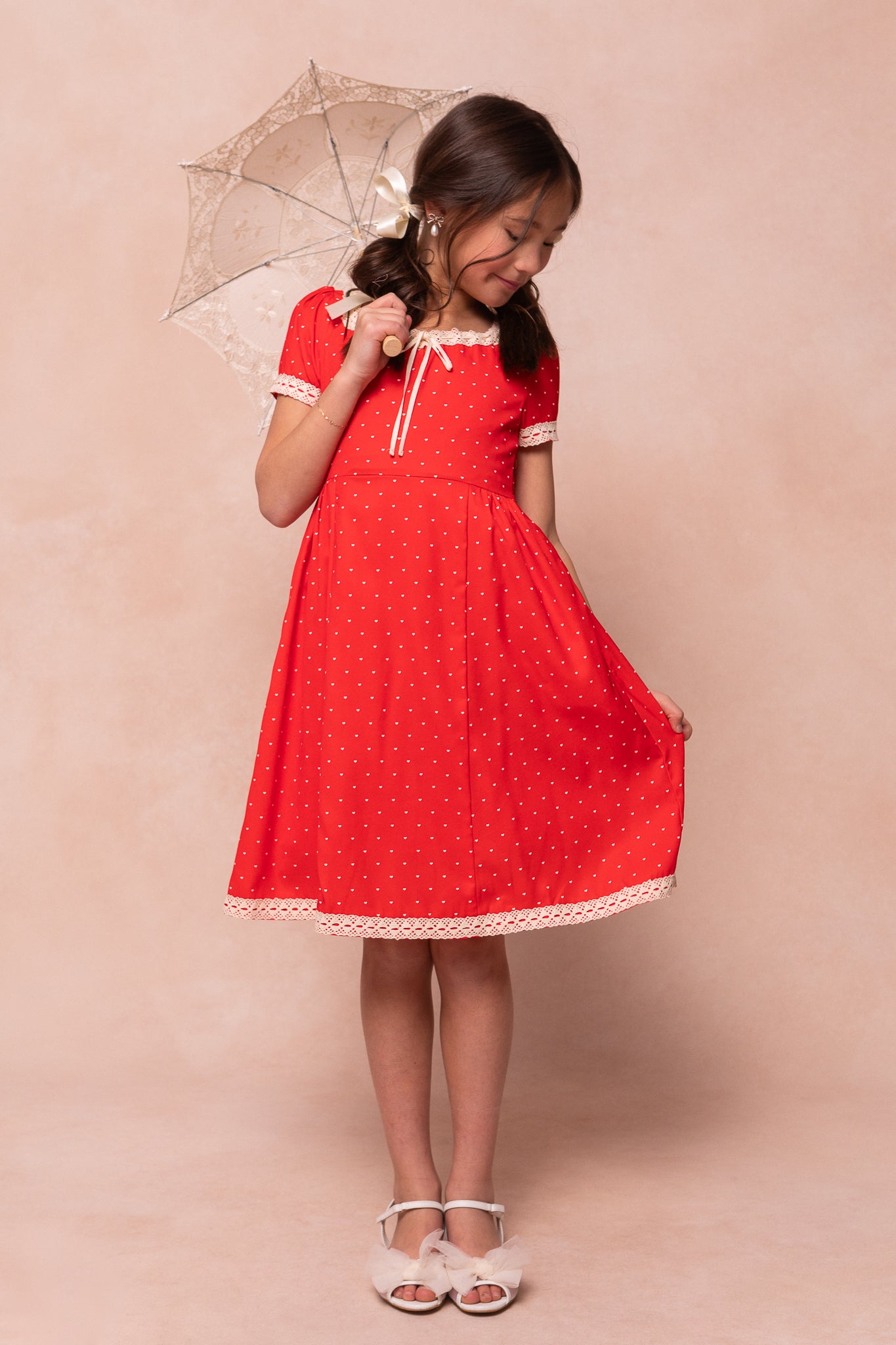 Mini Libby Heart Print Dress - Women's Floral Summer Dress for Casual Wear & Special Occasions