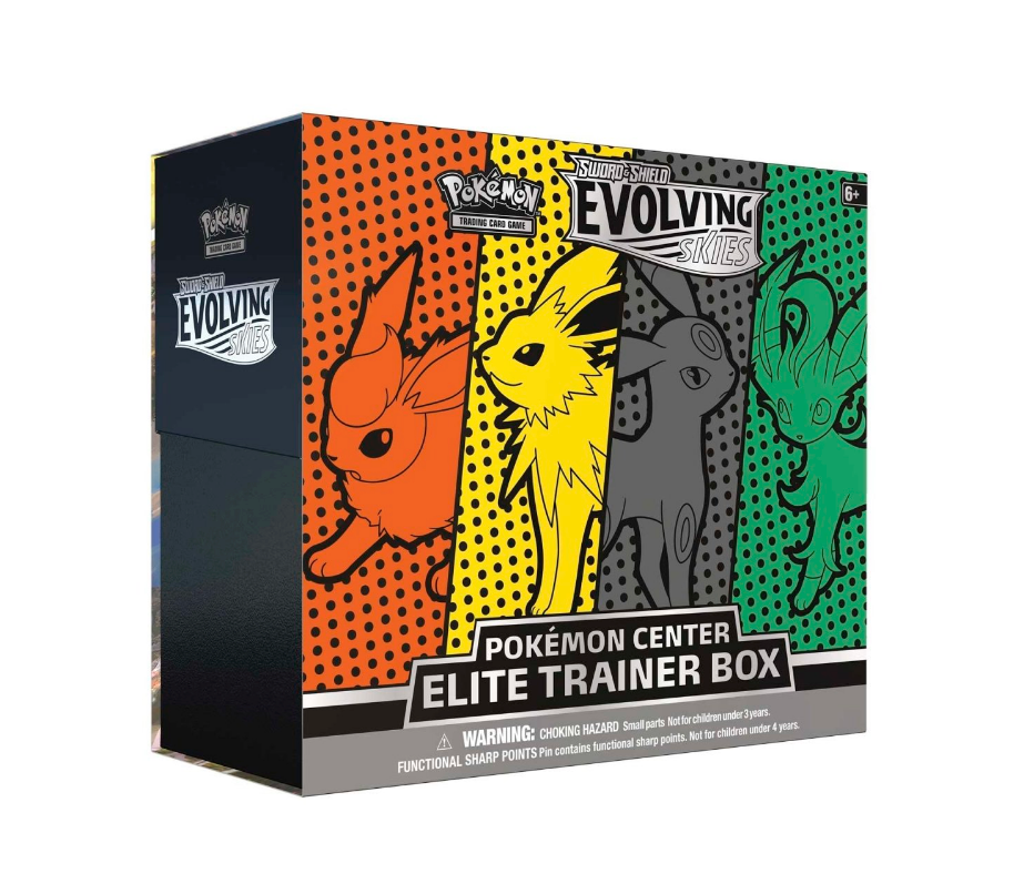 Pokémon TCG: Sword & Shield Evolving Skies Elite Trainer Box - Jolteon, Flareon, Umbreon & Leafeon | Collectible Trading Cards for Battles & Gifts | Perfect for Pokémon Fans & Card Game Enthusiasts