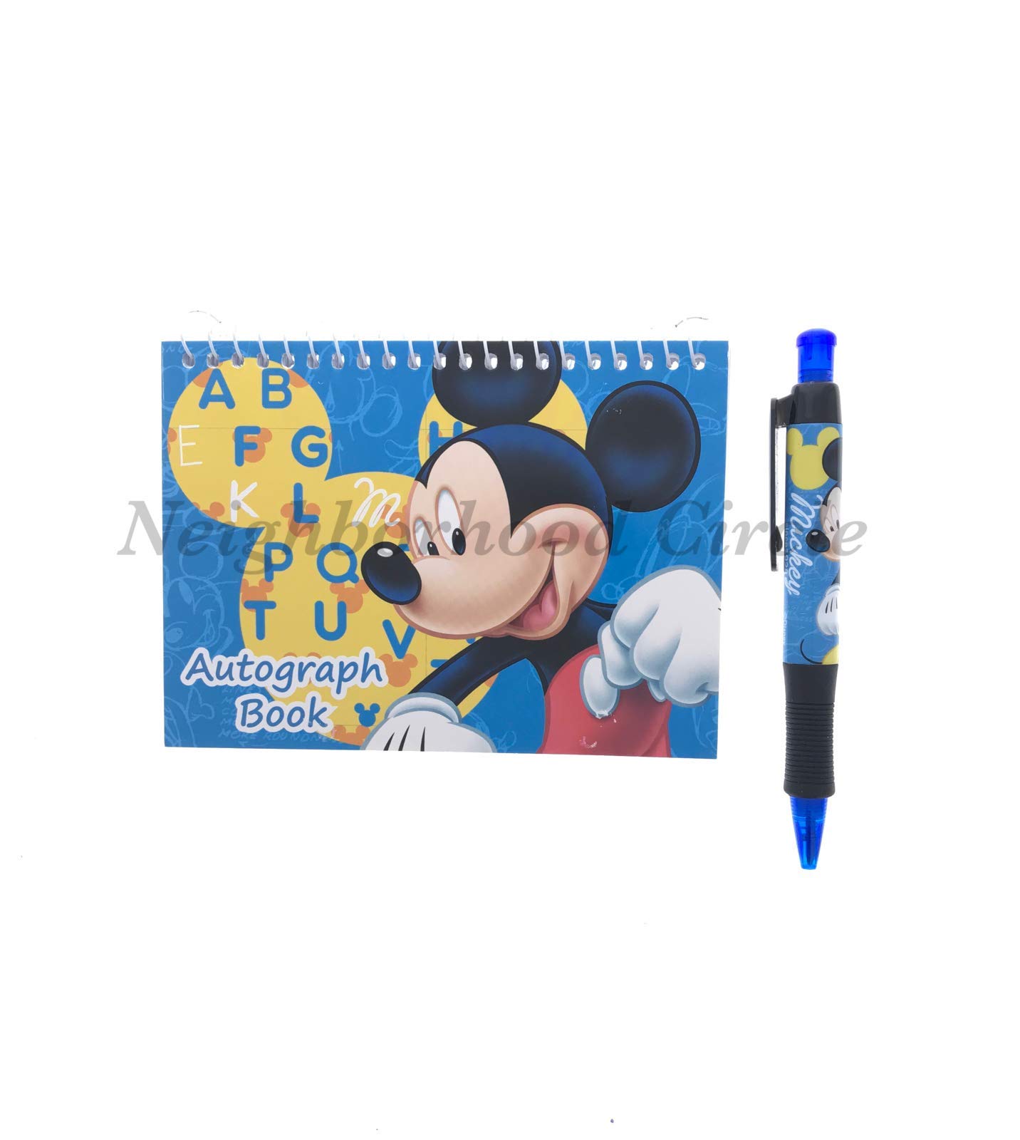 Mickey Mouse Autograph Book with Pen - Disney Character Signature Album for Kids & Collectors (Blue) - Perfect for Theme Parks, Birthday Parties & Disney Fan Events