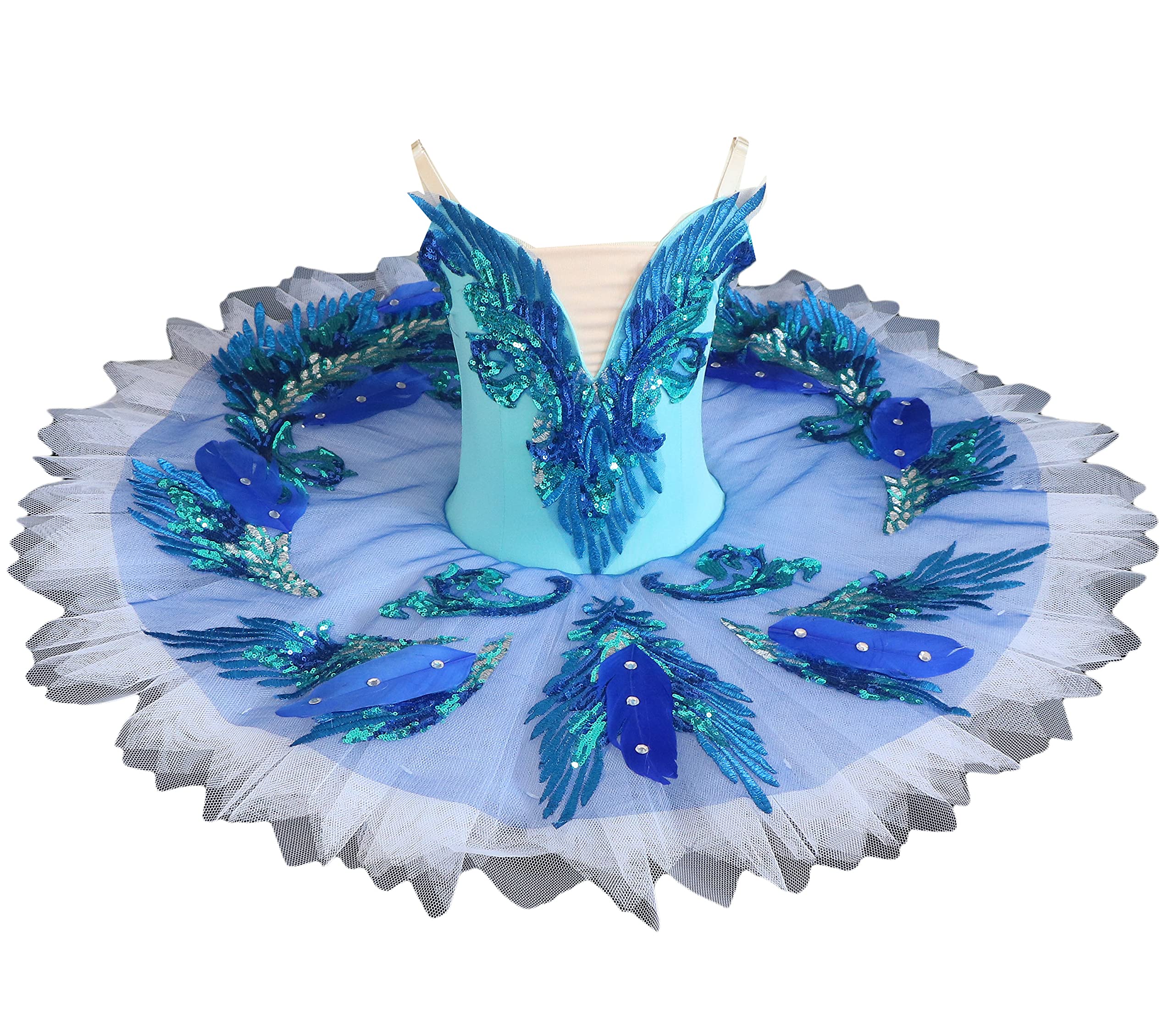 Professional Ballet Dress for Girls - Leotard Camisole with Sequin Lace Skirt, Swan Lake Tutu Ballerina Costume | Perfect for Dance Recitals, Ballet Performances & Princess-Themed Parties