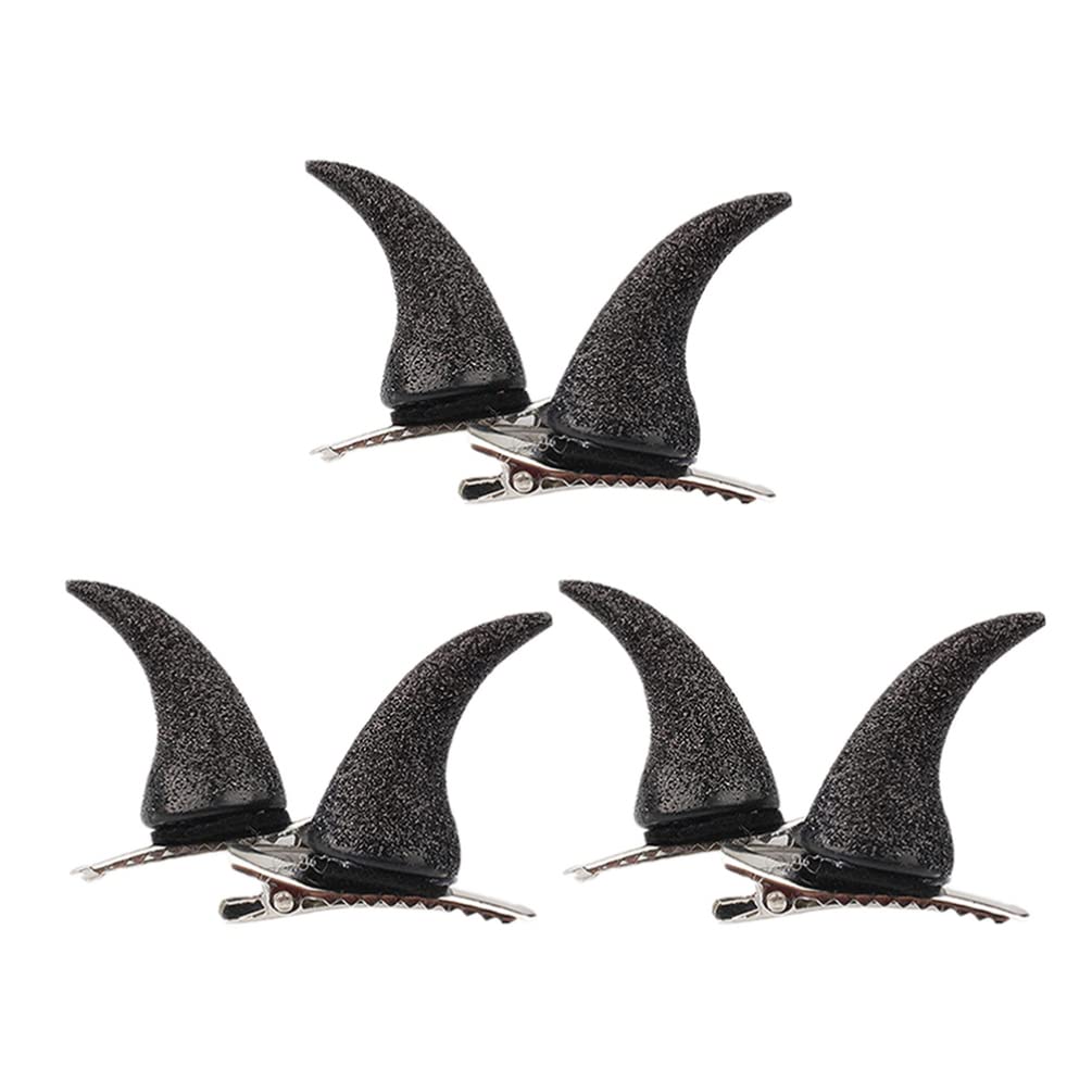LALAFINA 3 Pairs Gothic Devil Horn Hair Clips for Women - Cosplay Horn Hairpins, Halloween Costume Accessories, Gothic Hair Clips for Parties & Themed Events