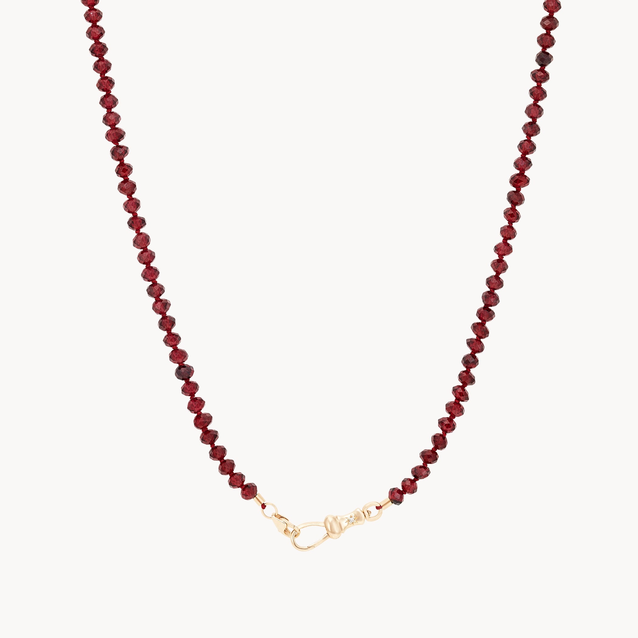 10K Yellow Gold Red Garnet Beaded Mood Necklace with Genuine Garnet Gemstones - Perfect for Gifts, Parties & Everyday Elegance