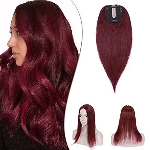 100% Human Hair Toppers for Women - Clip-In Hairpiece with Silk Base for Thinning Hair & Gray Coverage | 18