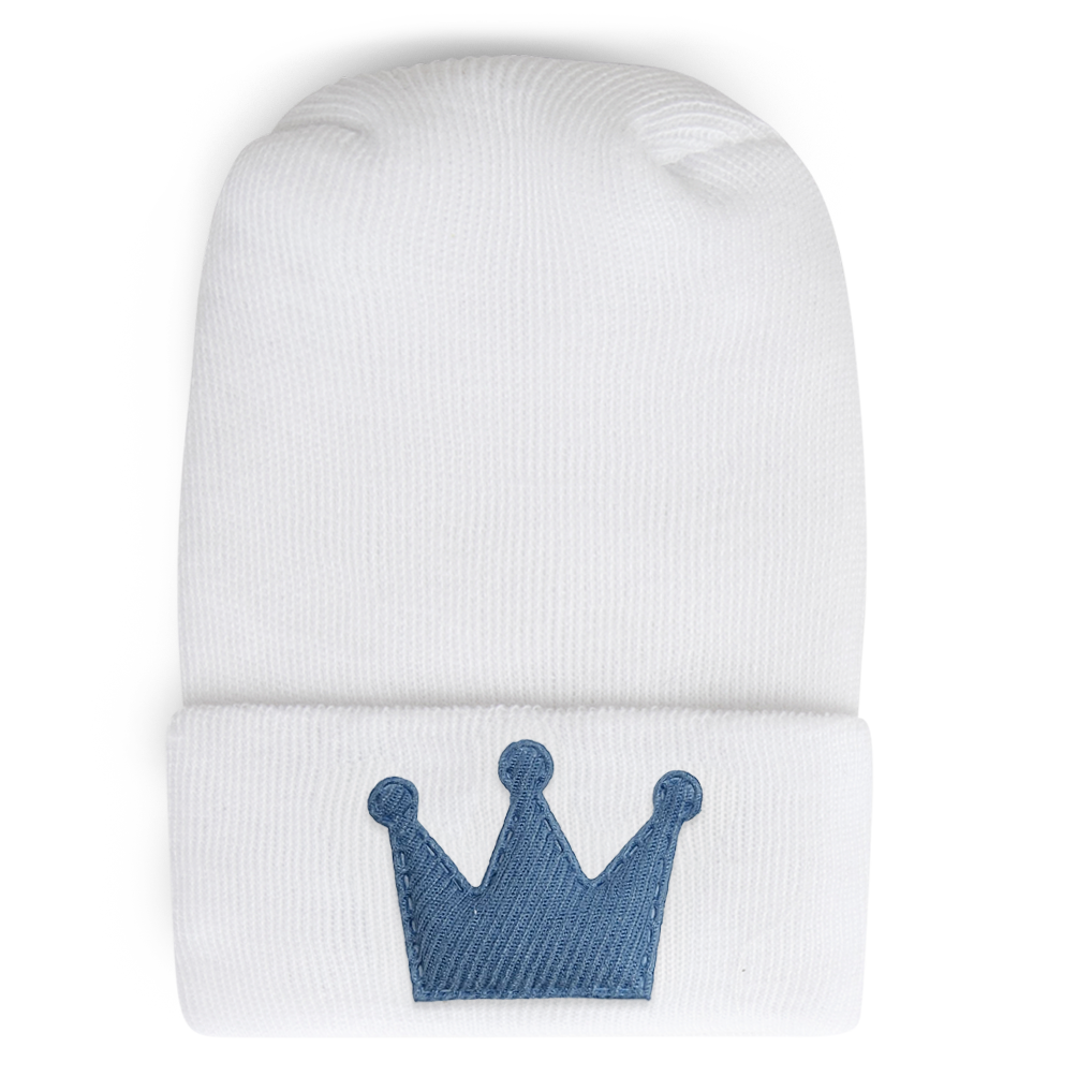 Adorable Baby Hospital Hat - Soft Linen & Denim Crown for Newborns - Perfect for First Photos, Gifts, and Special Moments