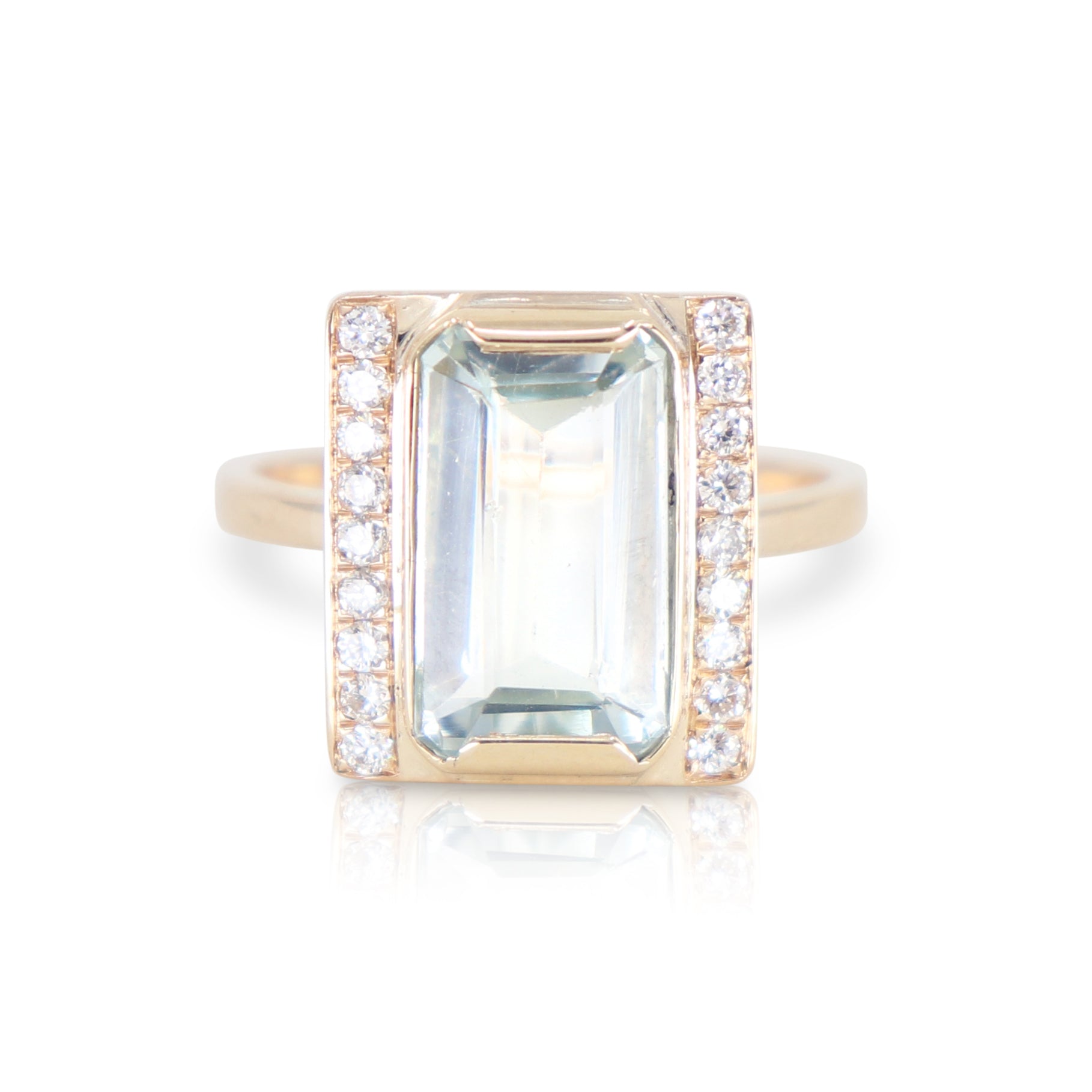 Exquisite Aquamarine and Diamond Baguette Ring | Elegant Blue Gemstone Jewelry for Women | Perfect for Engagement, Anniversary & Special Occasions