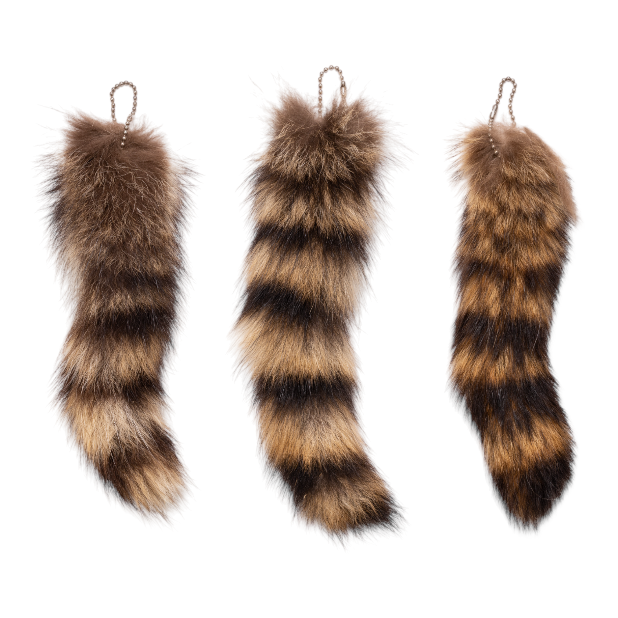 Genuine Raccoon Tail Pendant on Ball Chain Necklace - Unique Animal Tail Jewelry for Cosplay, Costume Accessories & Gothic Fashion