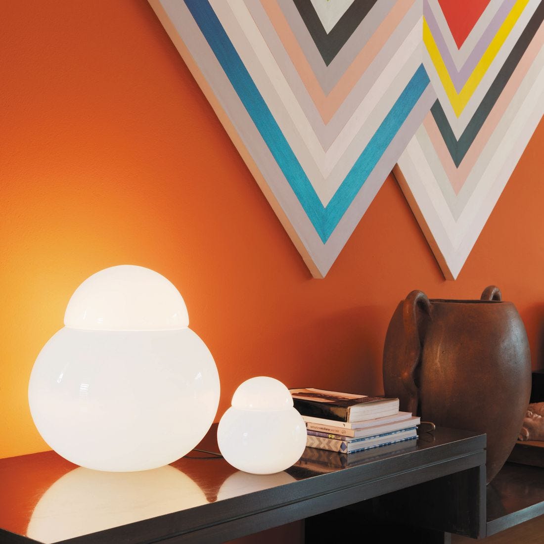 FontanaArte Daruma Large LED Table Lamp - Modern Italian Design for Living Room, Bedroom & Office Decor - Warm White Light for Cozy Ambience