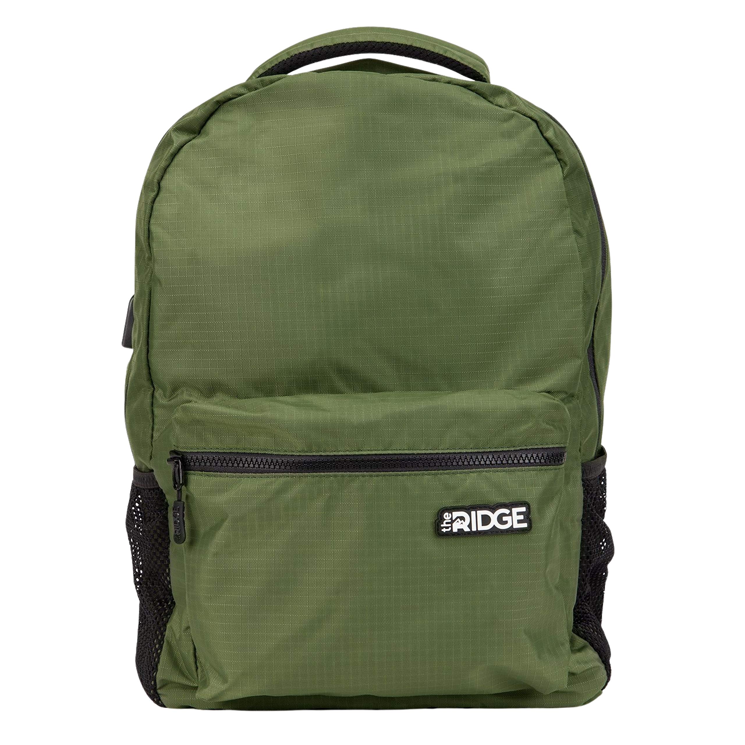 The Ridge Classic Backpack - Ripstop Nylon Travel Backpack | Lightweight & Durable Everyday Carry Bag | Water-Resistant Olive Green Backpack for Commuting, Hiking & Business Travel