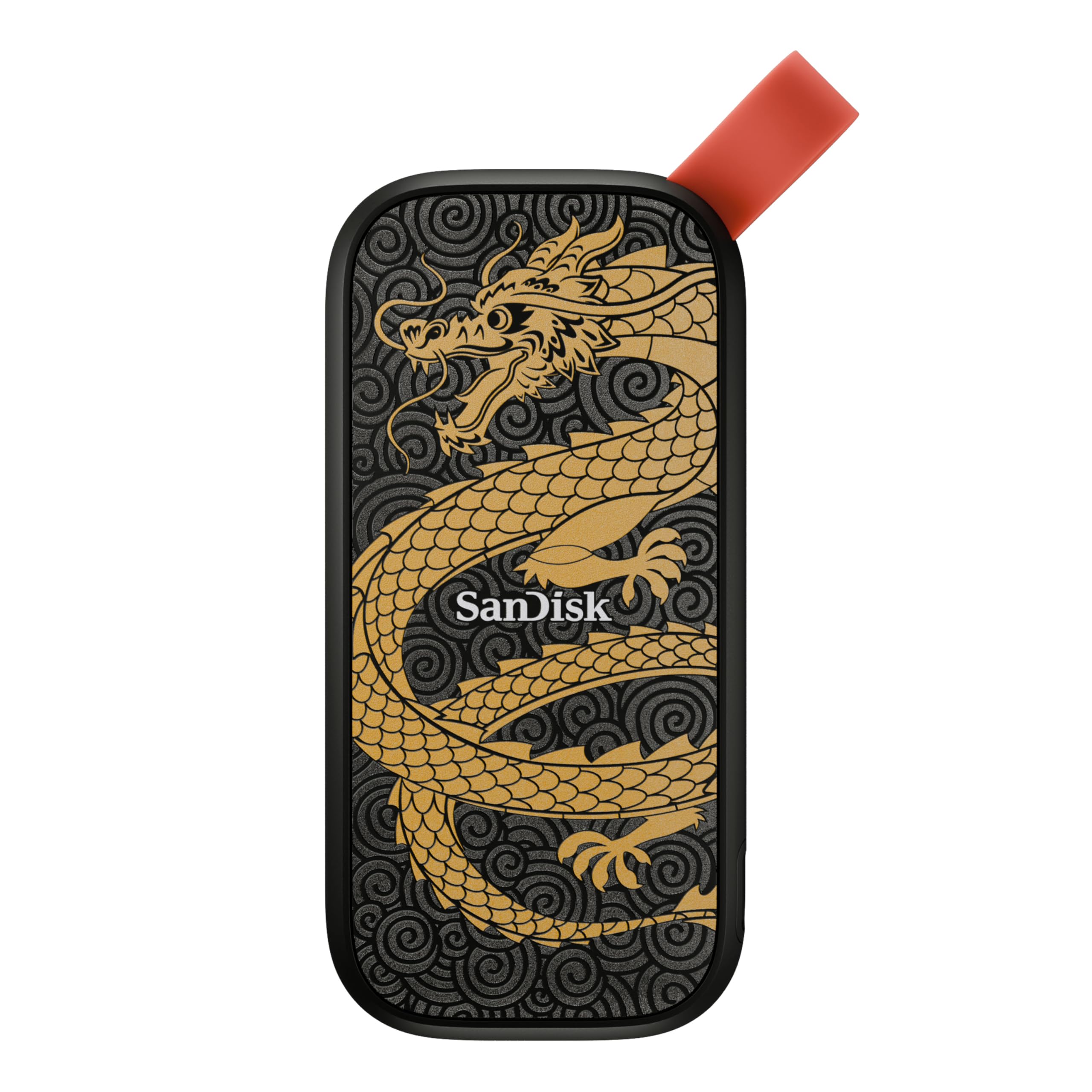 SanDisk 1TB Portable SSD External Solid State Drive - Dragon Edition, USB-C, USB 3.2 Gen 2, Up to 800MB/s Read Speed, Updated Firmware - High-Speed Storage for Gaming, Photography & Video Editing (SDSSDE30-1T00-GD25)