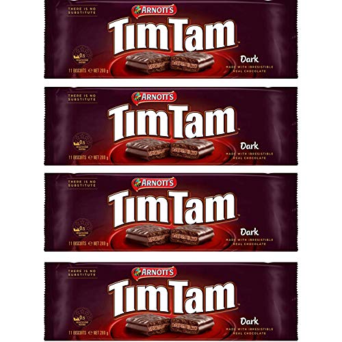 Arnott's Tim Tam Classic Dark Chocolate Biscuits (8 Pack) - Authentic Australian Import, Individually Wrapped for Freshness | Perfect for Gifts, Snacking & Coffee Pairing