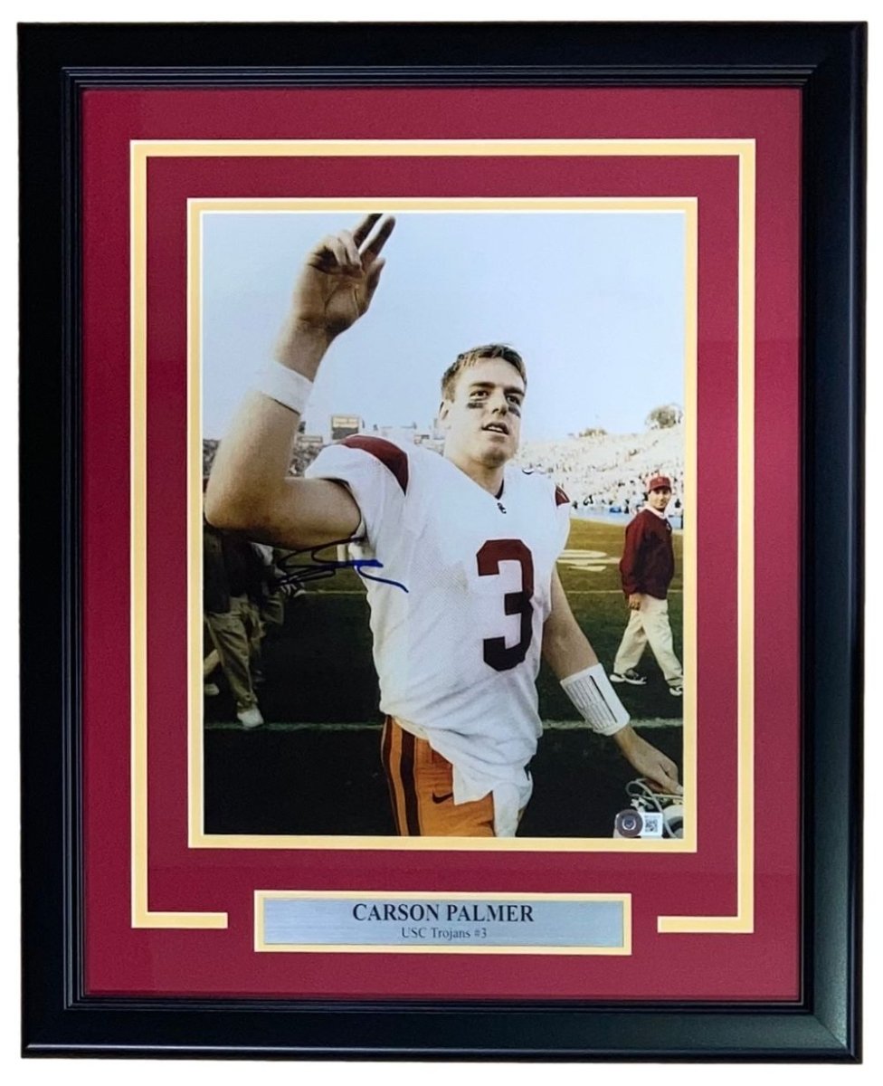 Carson Palmer Autographed USC Trojans Framed 11x14 Photo - Limited Edition Collectible for Football Fans, Man Cave Decor, Sports Memorabilia Gift