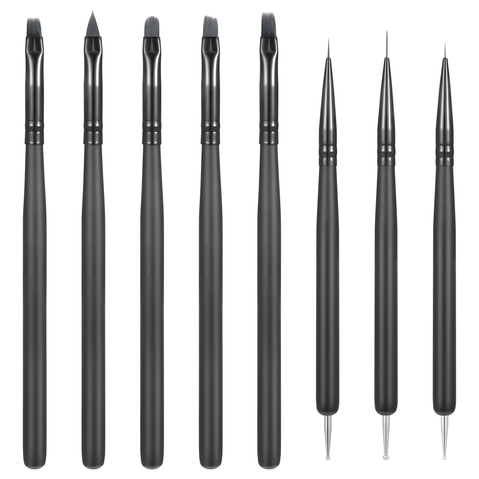 8pcs Professional Nail Art Brushes Set - Nail Design Brushes for Gel Polish, Liner Brush & French Tip Brush - Perfect for DIY Manicure, Home Salon & Professional Nail Artists | Great for Nail Art, French Tips & Detailed Designs