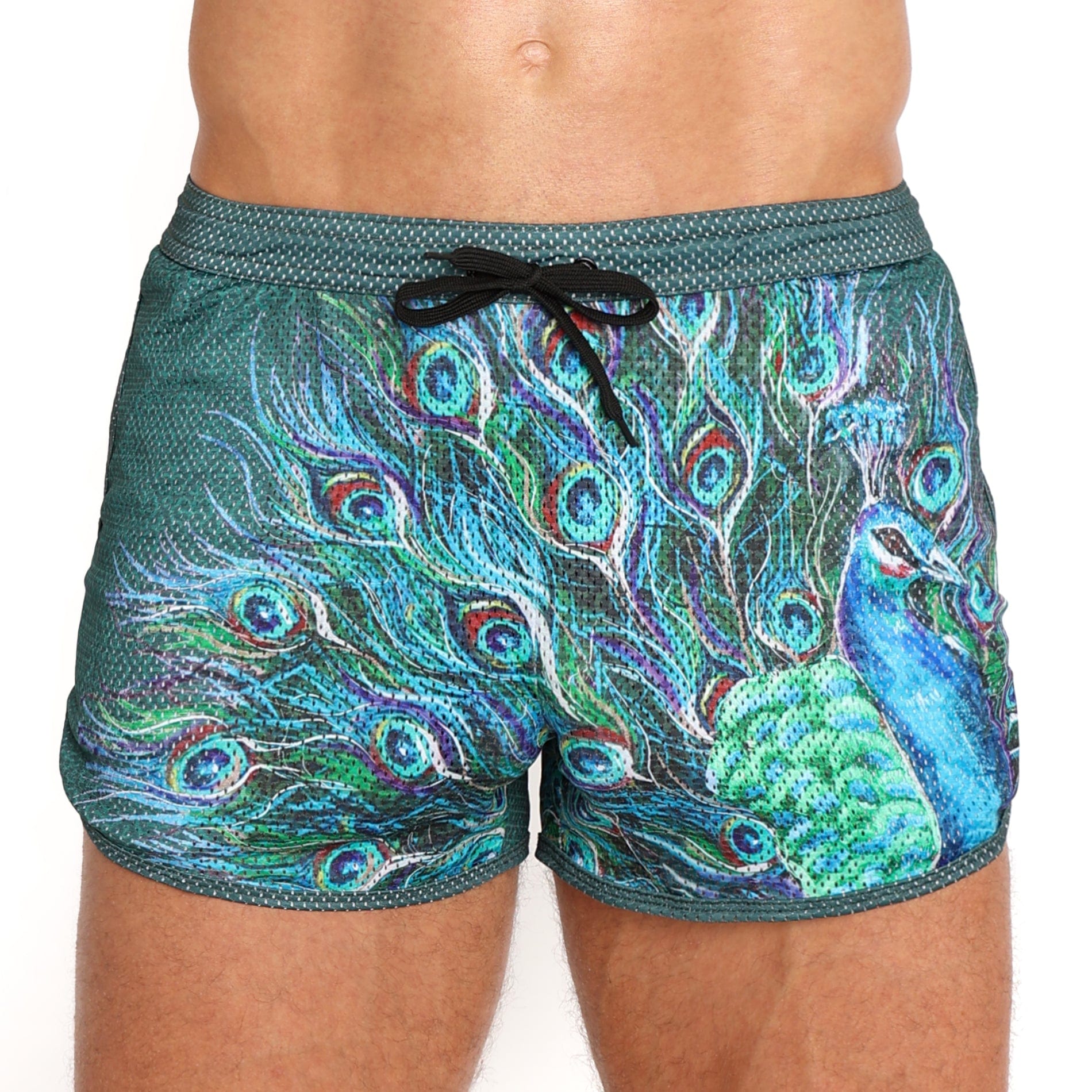 Stylish Peacock Green Mesh Shorts for Women - Breathable & Comfortable Summer Casual Wear | Perfect for Gym, Yoga, Beach & Outdoor Activities