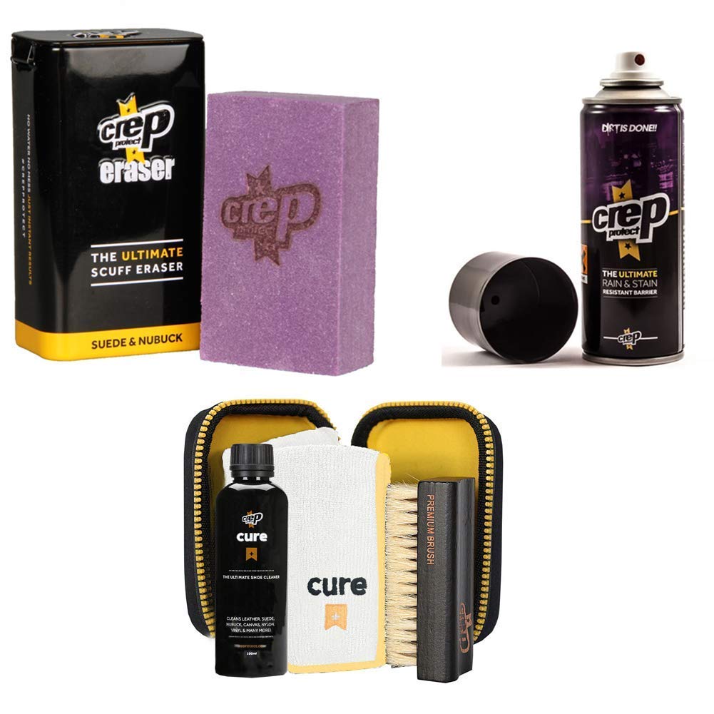 **Crep Protect Cure Kit - Ultimate Waterproof & Stain Repellent Shoe Spray Bundle (Spray + Eraser + Cure) | Perfect for Sneaker Cleaning, Protection & Maintenance | Ideal for Gym, Running & Casual Wear**