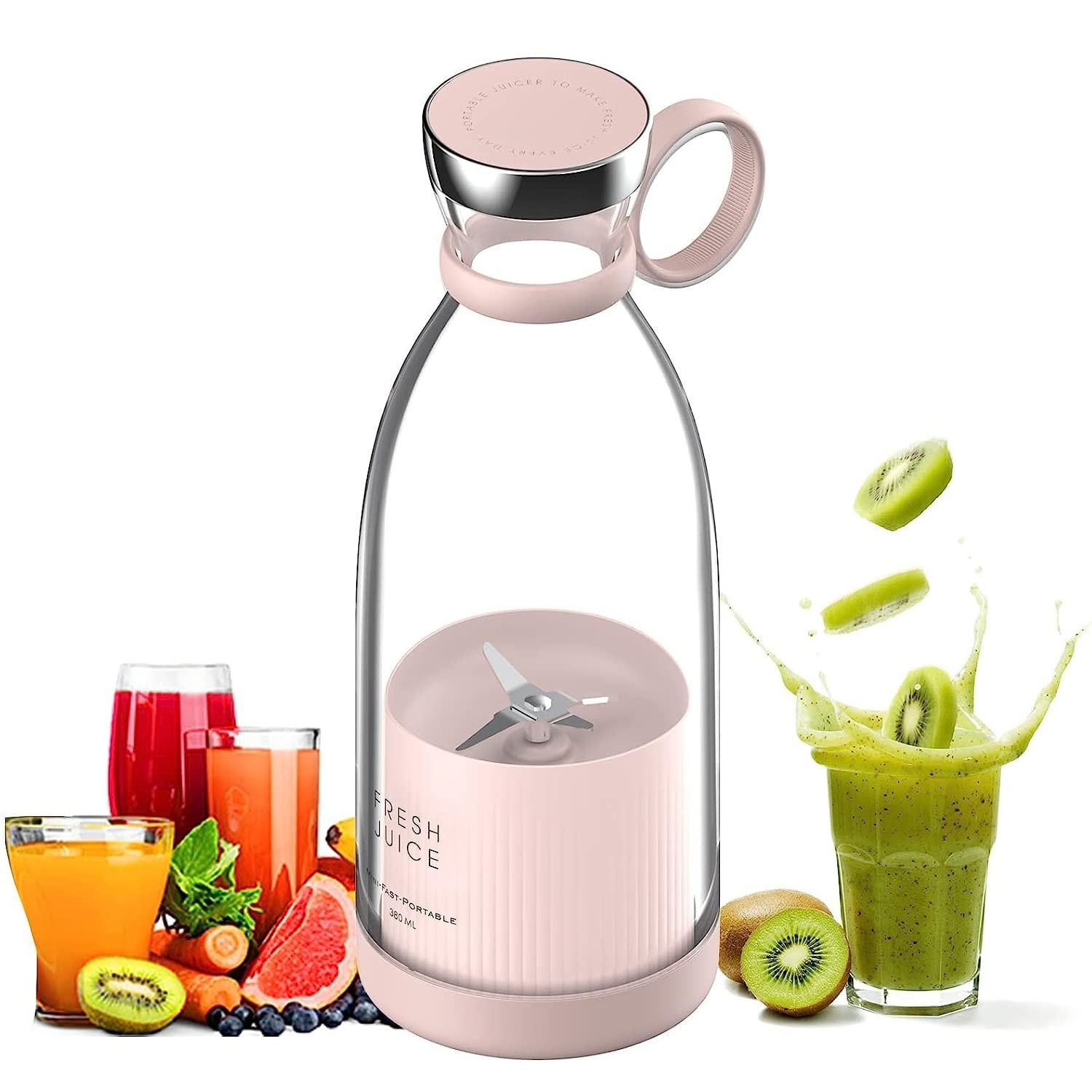 Portable 350ML Blender Bottle - Smoothie Maker for Fresh Juices & Shakes - Gym & Travel Use
