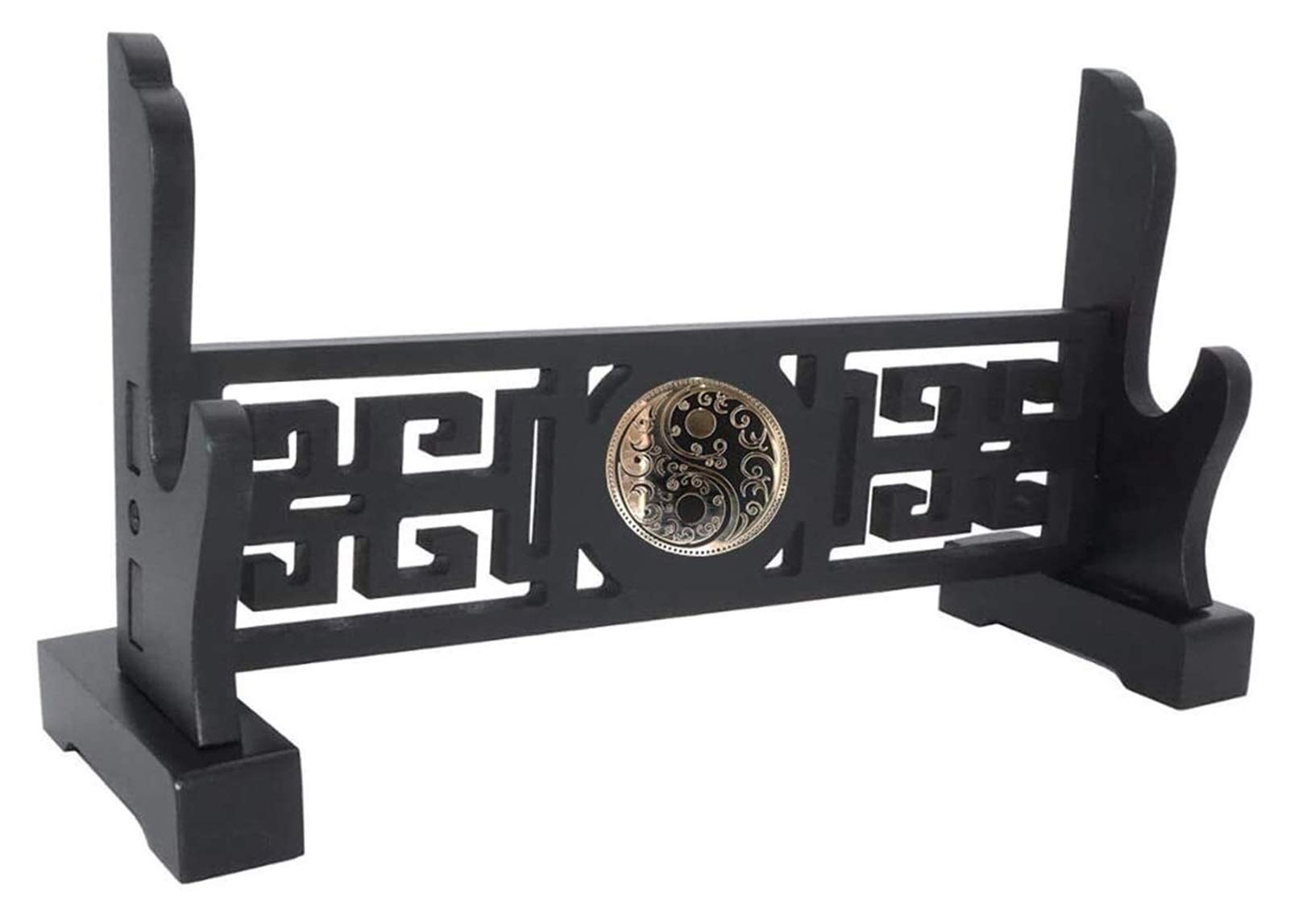 VHG Innovation Sword Stand - Katana & Samurai Sword Holder - Wall Mounted or Desktop Display - Chinese Tai Chi Style 1-Tier Hanger Rack - Perfect for Home Decor, Martial Arts Training & Anime Cosplay