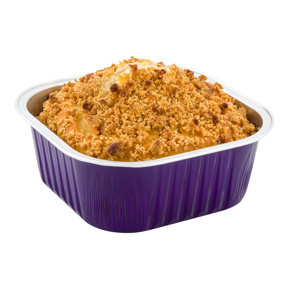10 oz Square Purple Aluminum Baking Cups with Lids - 4.25