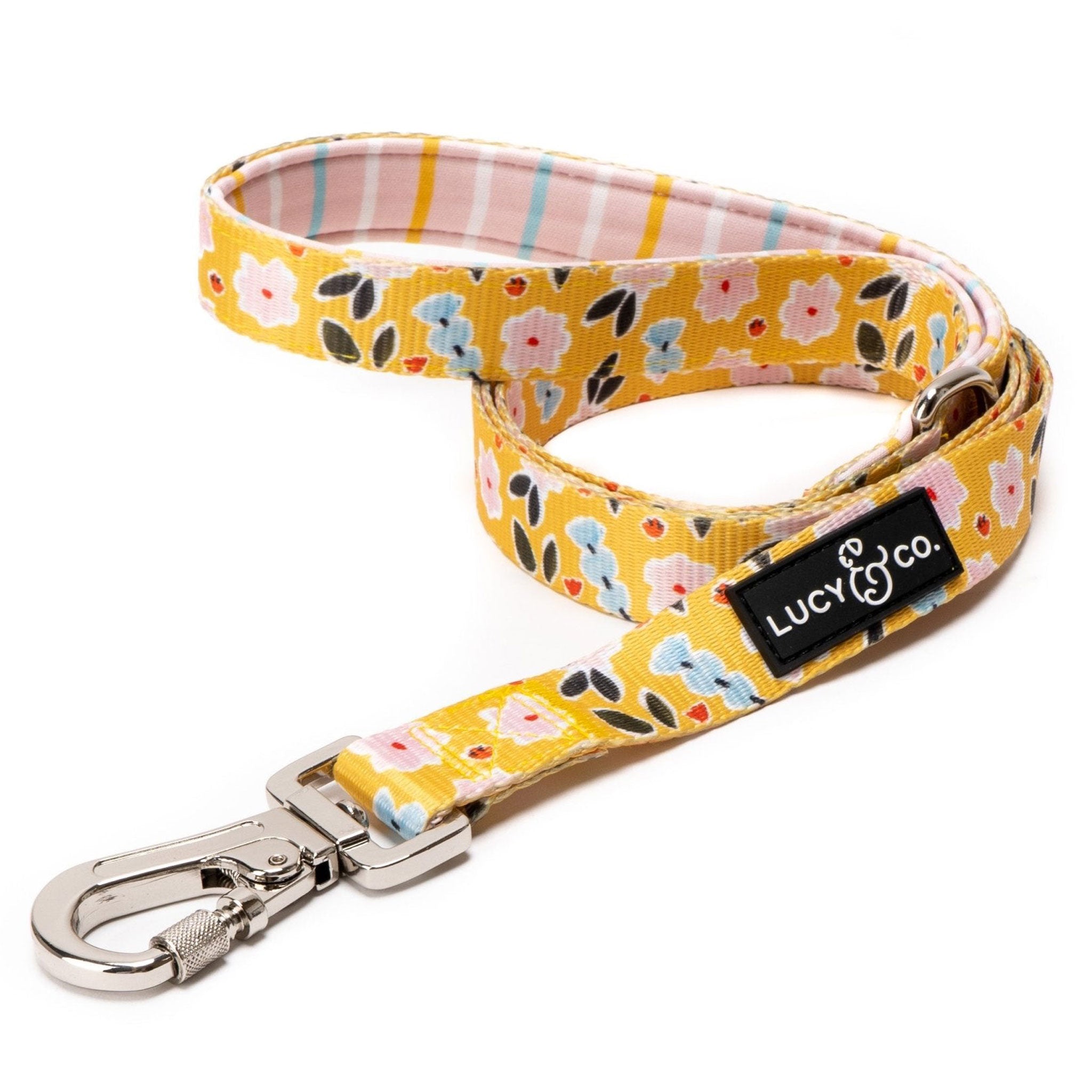 Lucy & Co. Little Lamb and Flowers Dog Leash - Cute Floral Pet Accessory for Small Dogs, Puppies & Cats - Perfect for Walks, Training & Outdoor Adventures