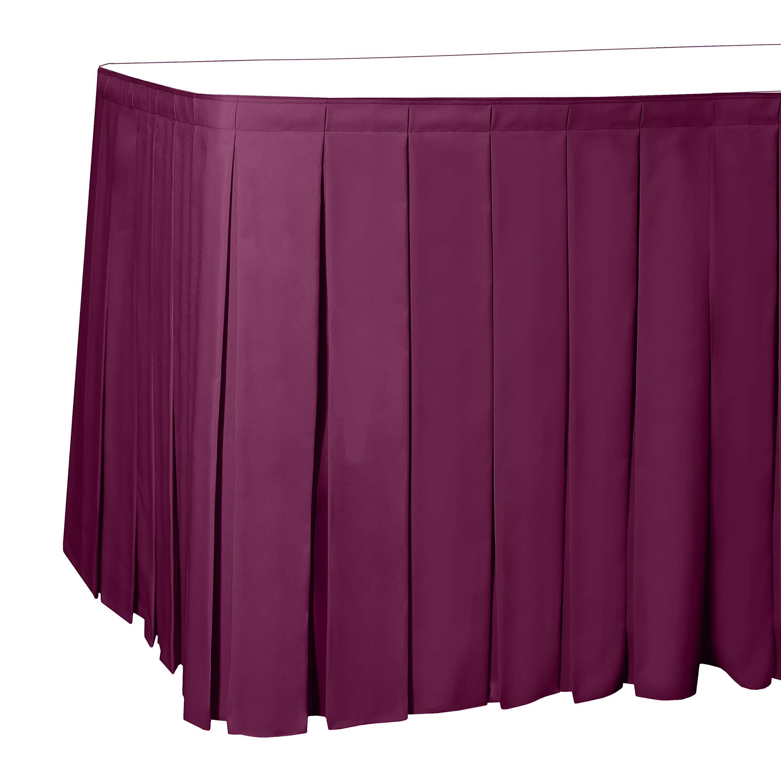 17 ft Box Pleat Polyester Table Skirt - Raspberry Red - Premium Textile for Banquet, Wedding & Event Decor