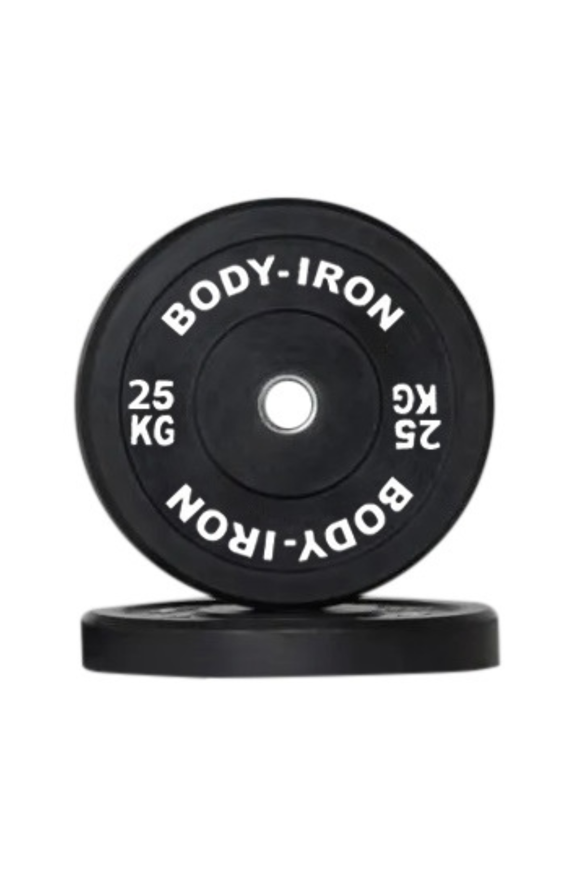 25kg Body Iron Pro Bumper Plates - Premium Black Weight Plates Pair for CrossFit, Powerlifting & Home Gym Workouts