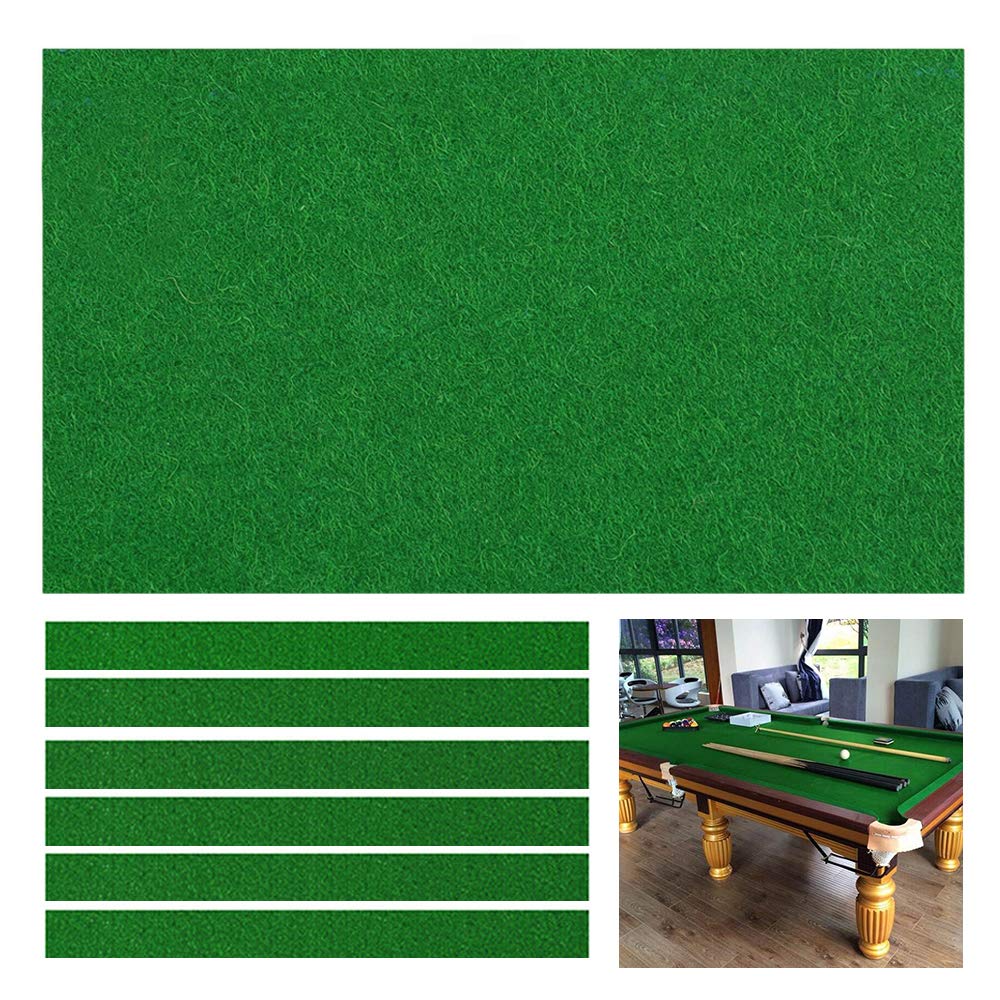 Premium Pool Table Felt Cloth - 3 Fabric Options with 6 Pre-Cut Rail Strips for 7/8/9 Foot Billiard Tables | Durable & Smooth Playing Surface for Home Game Rooms, Bars & Professional Tournaments