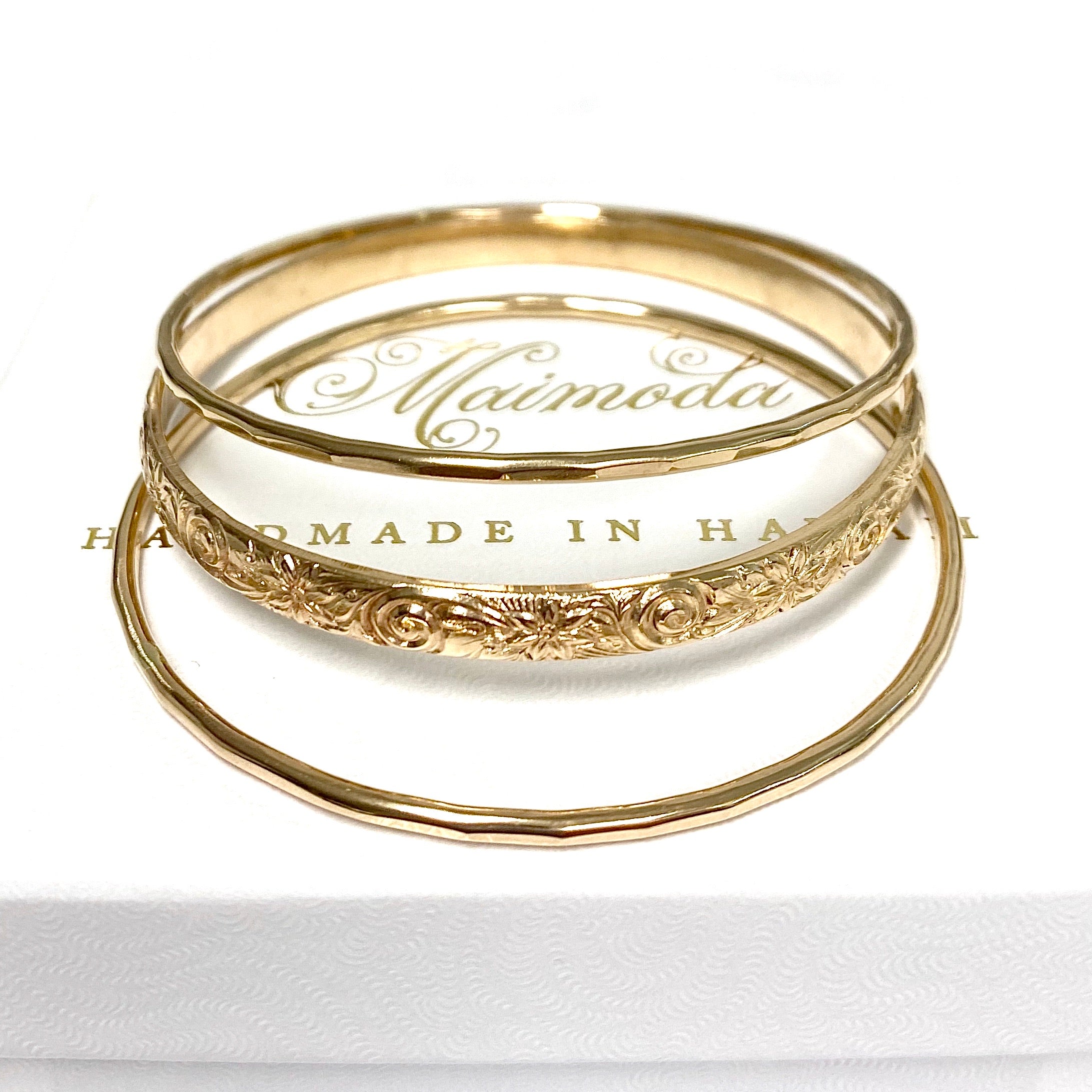 MOANI 5mm Heirloom Bangles Set (B509) - Elegant Stackable Bracelets for Women, Perfect for Weddings, Parties & Everyday Wear