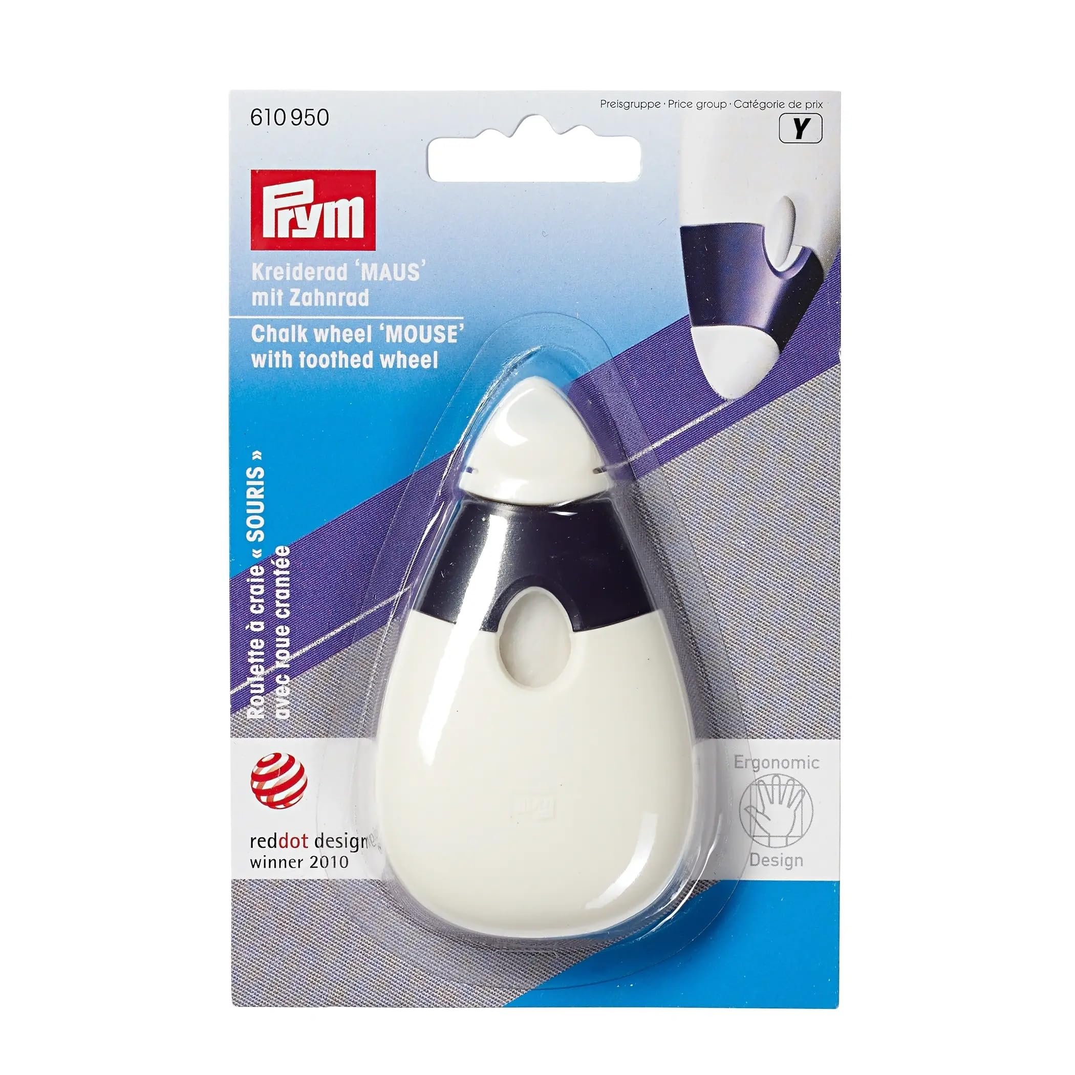Prym Ergonomic Chalk Wheel Marker for Sewing & Tailoring - White | Perfect for Fabric Marking, Quilting & DIY Crafts