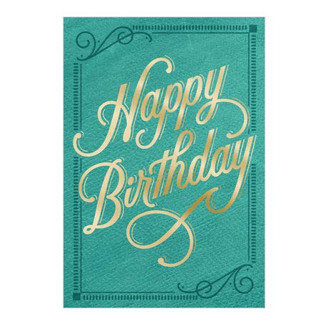 Hallmark Gold & Turquoise Business Birthday Cards for Employees - Pack of 100 Premium Greeting Cards | Perfect for Office Celebrations, Corporate Events & Employee Recognition