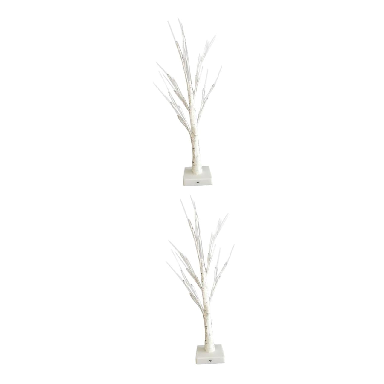 Artibetter 2-Pack White Decorative Table Lamps - Battery Operated Night Lights for Bedroom, Desk & Nursery - Tree-Shaped LED Nightlight for Kids Room, Living Room Decor & Gift Giving