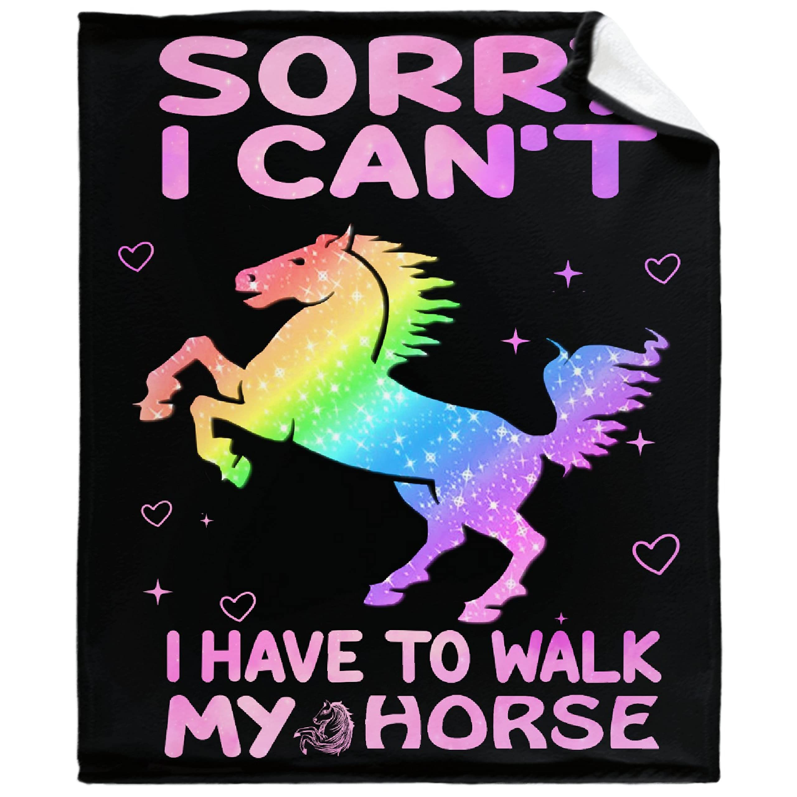 Soft Cozy Warm Fleece Throw Blanket for Horses - XL 120x90 Inch Large Horse Blanket for Girls, Boys & Women | Perfect Christmas & Birthday Gift | Lightweight for Bed, Sofa, Couch & Stable Use