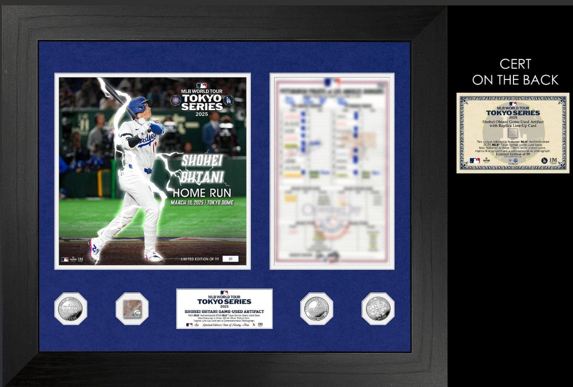 Shohei Ohtani Dodgers 2025 Tokyo Series Game Used Home Run Base - Limited Edition Photomint Collectible - Perfect for Baseball Memorabilia Display and Sports Fan Gifts