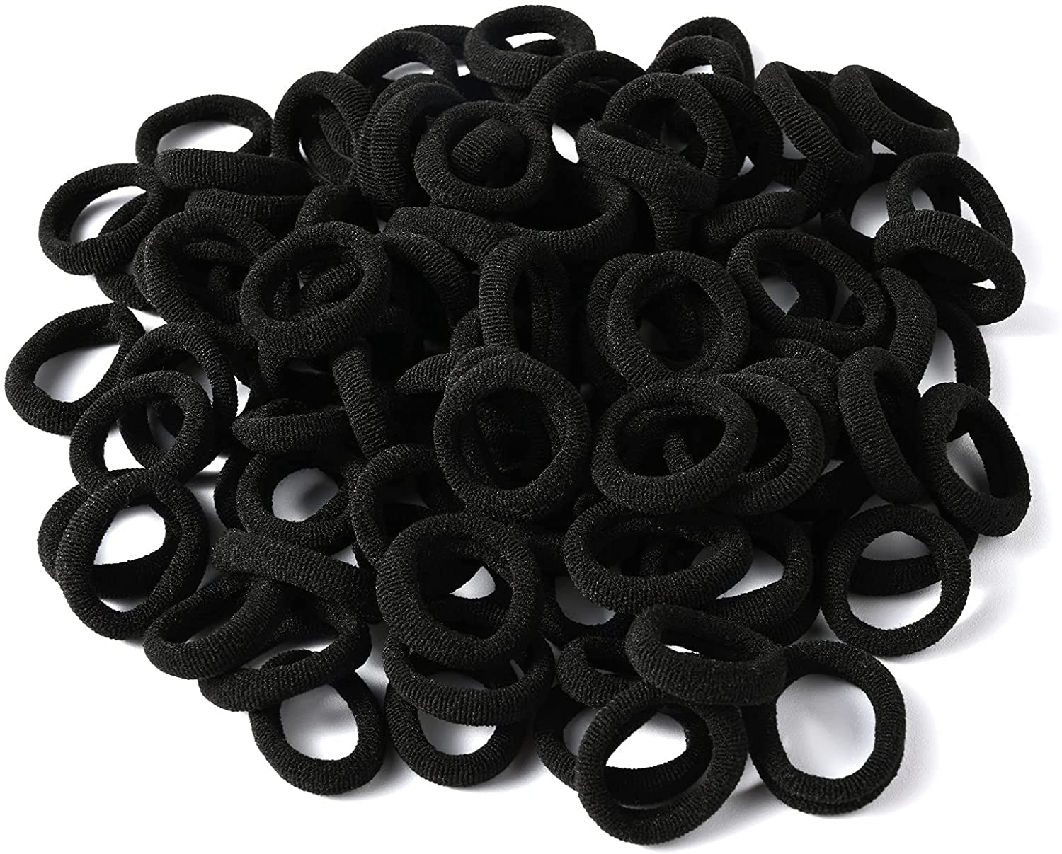PROUSKY 100 Pack Black Hair Ties for Women & Men - Soft Elastic Hair Bands, No-Slip Hair Bobbles for Girls, Boys & Adults - Perfect for Workout, Office, School & Everyday Hairstyling