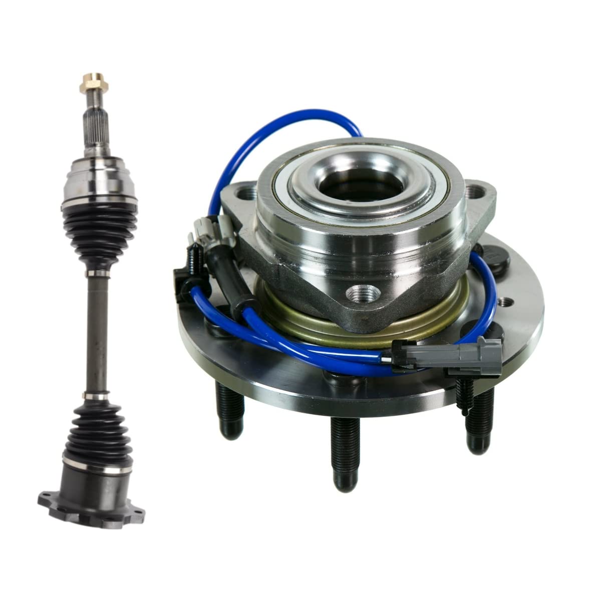 AutoShack Front CV Axle Shaft & Wheel Bearing Hub Assembly Replacement for Chevy Suburban 1500/Tahoe/Silverado 1500 Classic/GMC Sierra 1500 Classic/Yukon XL 1500/Cadillac Escalade EXT - DSKHB5205038 - Perfect for Off-Roading & Heavy-Duty Towing