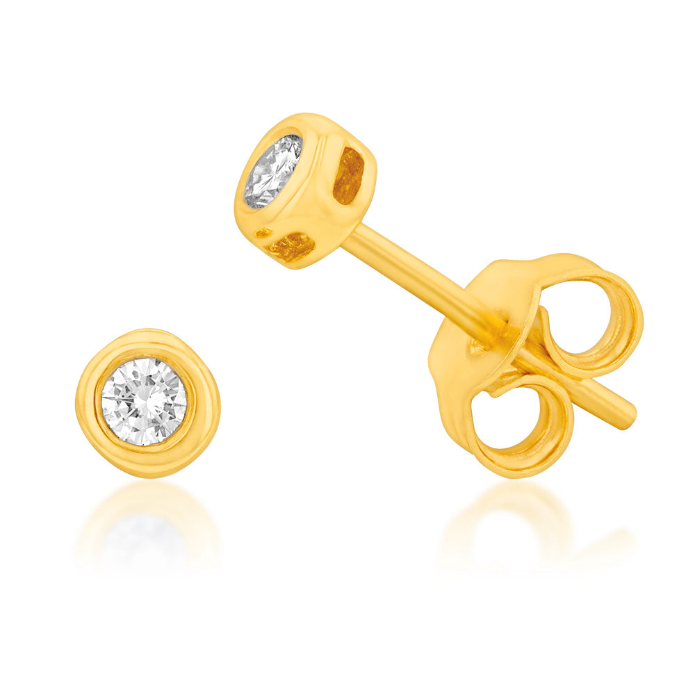 1/10 Carat Diamond Stud Earrings in 9ct Yellow Gold - Classic Elegance for Everyday Wear & Special Occasions