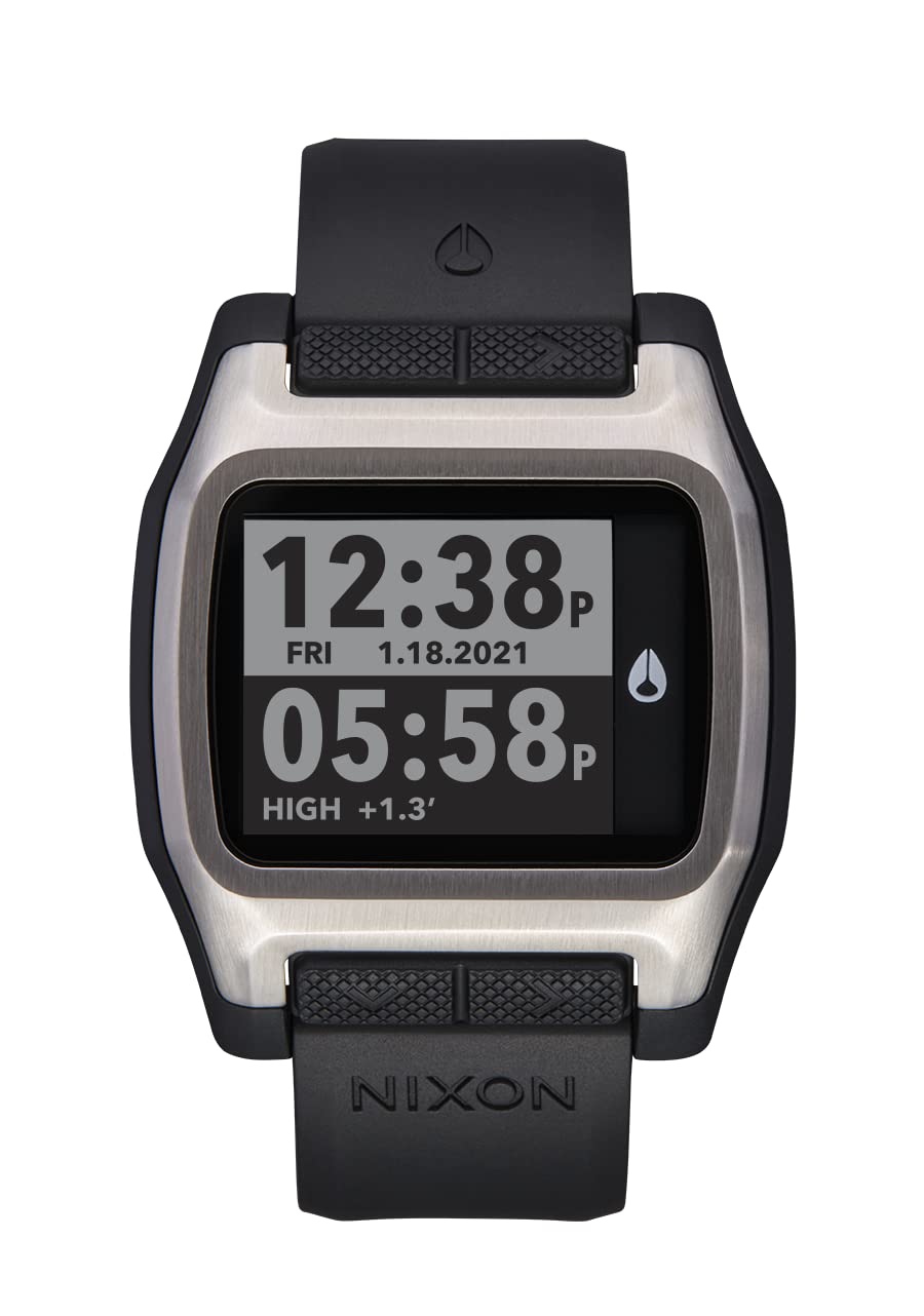 NIXON High Tide A1308 Digital Watch for Men & Women - 44mm Customizable Face, 23mm PU Band - Waterproof Surfing, Diving & Fishing Watch - Perfect for Outdoor Sports, Beach Activities & Water Adventures