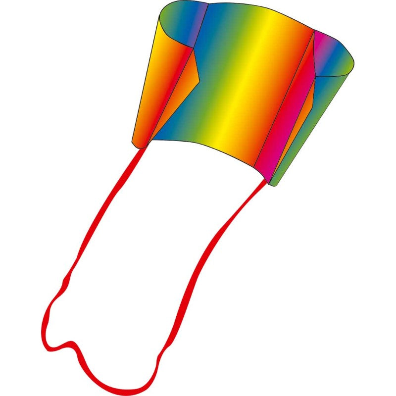 HQ Pocket Sled Kite - Rainbow Colored Easy-Fly Kite for Kids & Adults - Perfect for Beach, Park & Outdoor Adventures