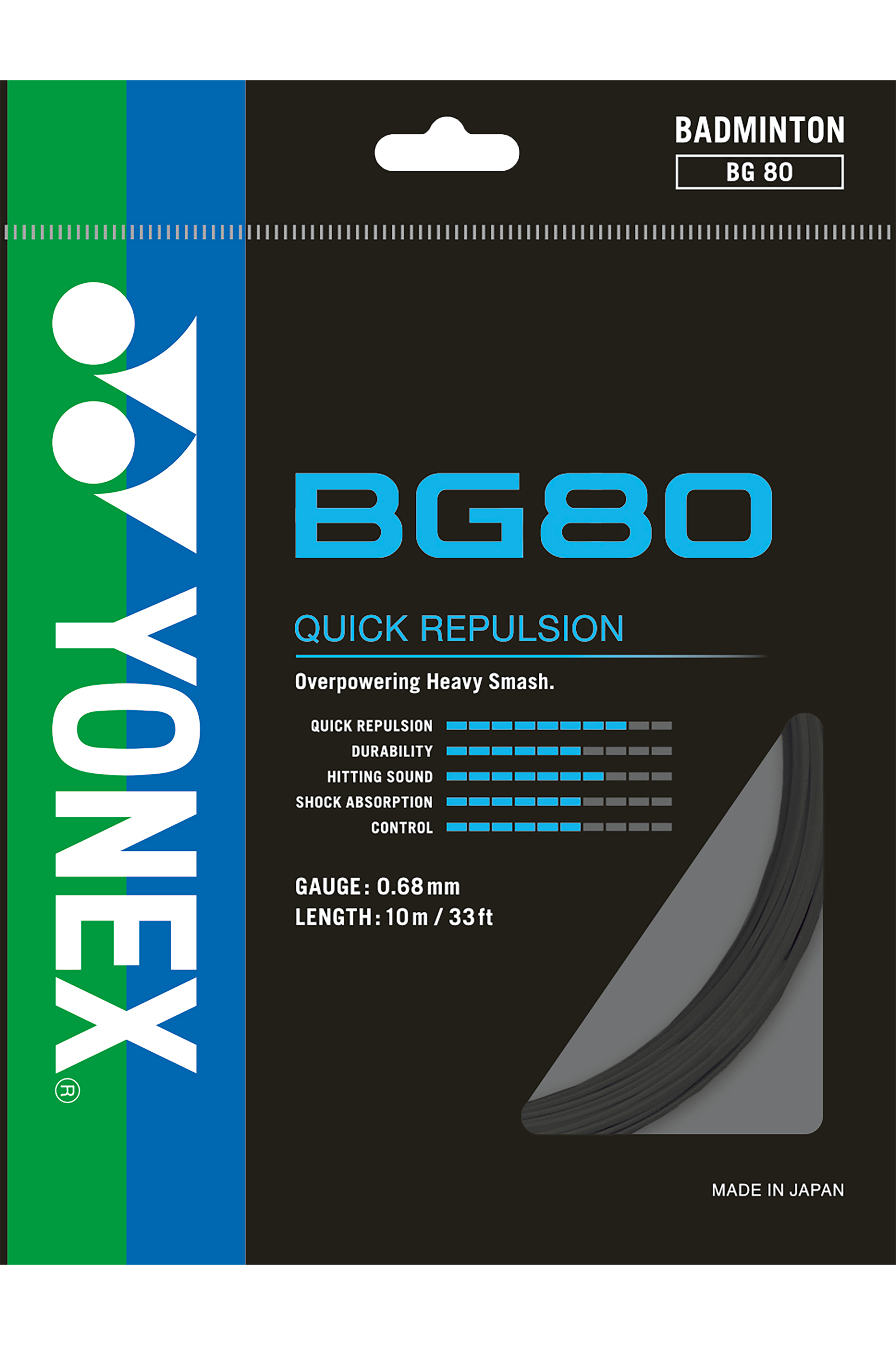 Yonex BG 80 Premium Badminton String - High Performance, Durable & Control for Competitive Play | Perfect for Tournaments & Professional Players