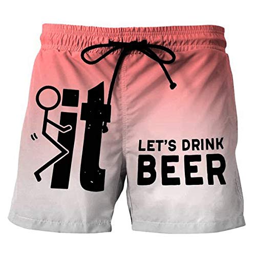 **Men's Quick Dry Swim Shorts with Pockets - Slim Fit Printed Swim Trunks for Sports & Beach Activities**