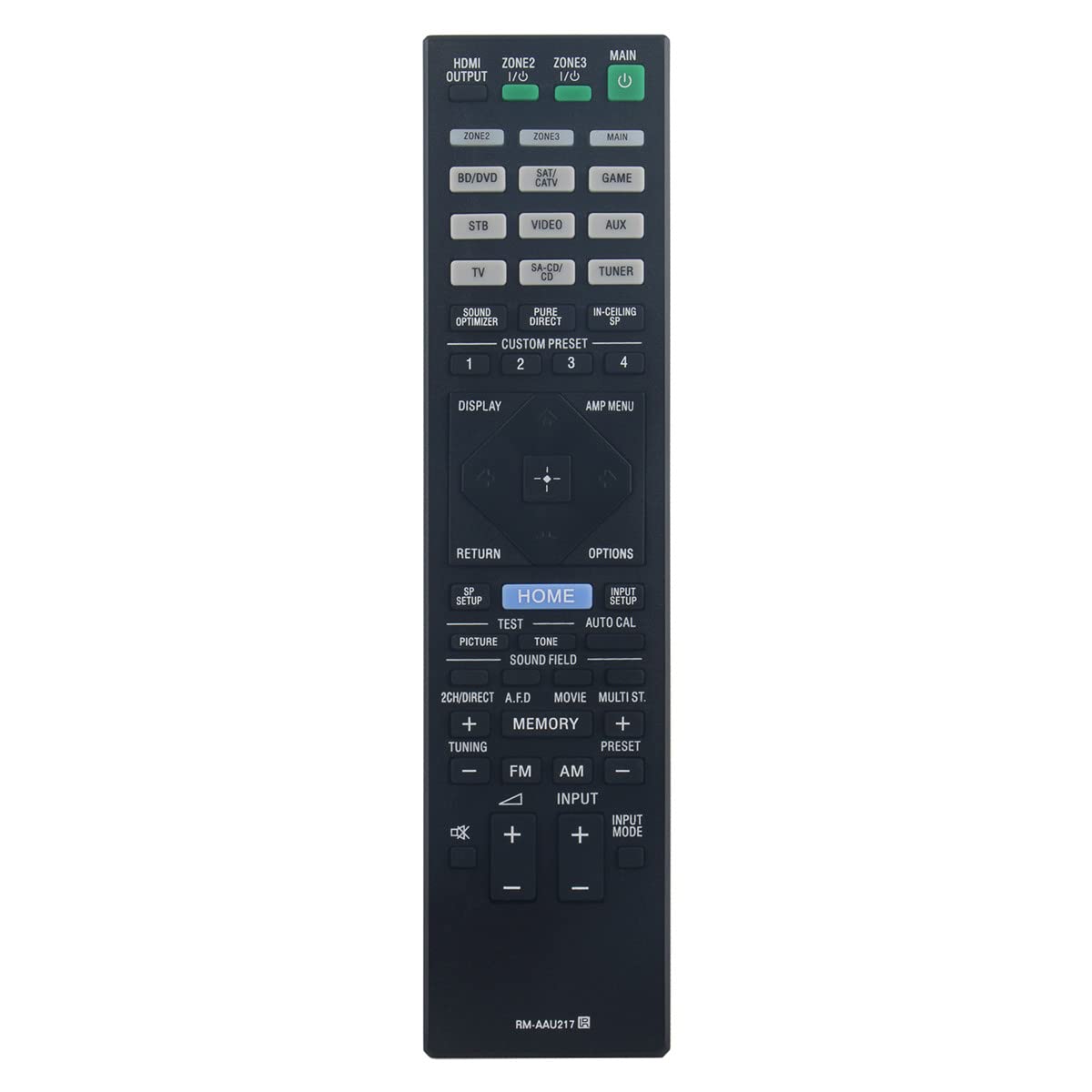 PERFASCIN RM-AAU217 Replacement Remote Control Compatible with Sony AV Receiver STR-ZA2100ES, STR-ZA1100ES, STR-ZA3100ES, STR-ZA5000ES - Perfect for Home Theater & Audio System Control