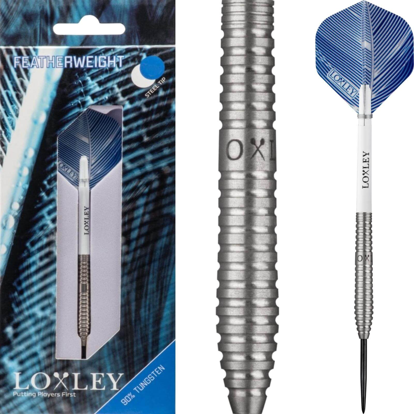 Loxley Featherweight Steel Tip Darts - 90% Tungsten, 18g for Professional & Casual Play - Perfect for Bars, Home Game Rooms & Tournaments