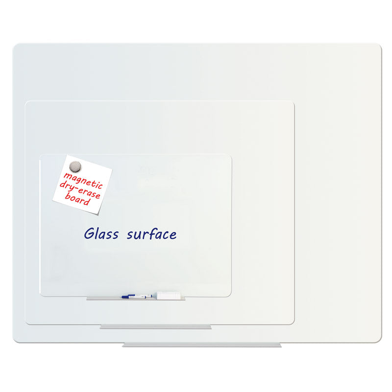 Magnetic Glass Whiteboard with Pen Tray - 36x24 Inch Dry Erase Board for Office, Classroom & Home - Premium Opaque Glass Surface for Smooth Writing & Easy Cleaning