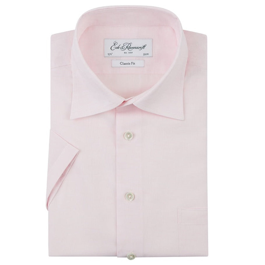 Aubrey Women's Pink Short Sleeve Linen Shirt - Breathable Summer Casual Top for Beach, Office & Everyday Wear