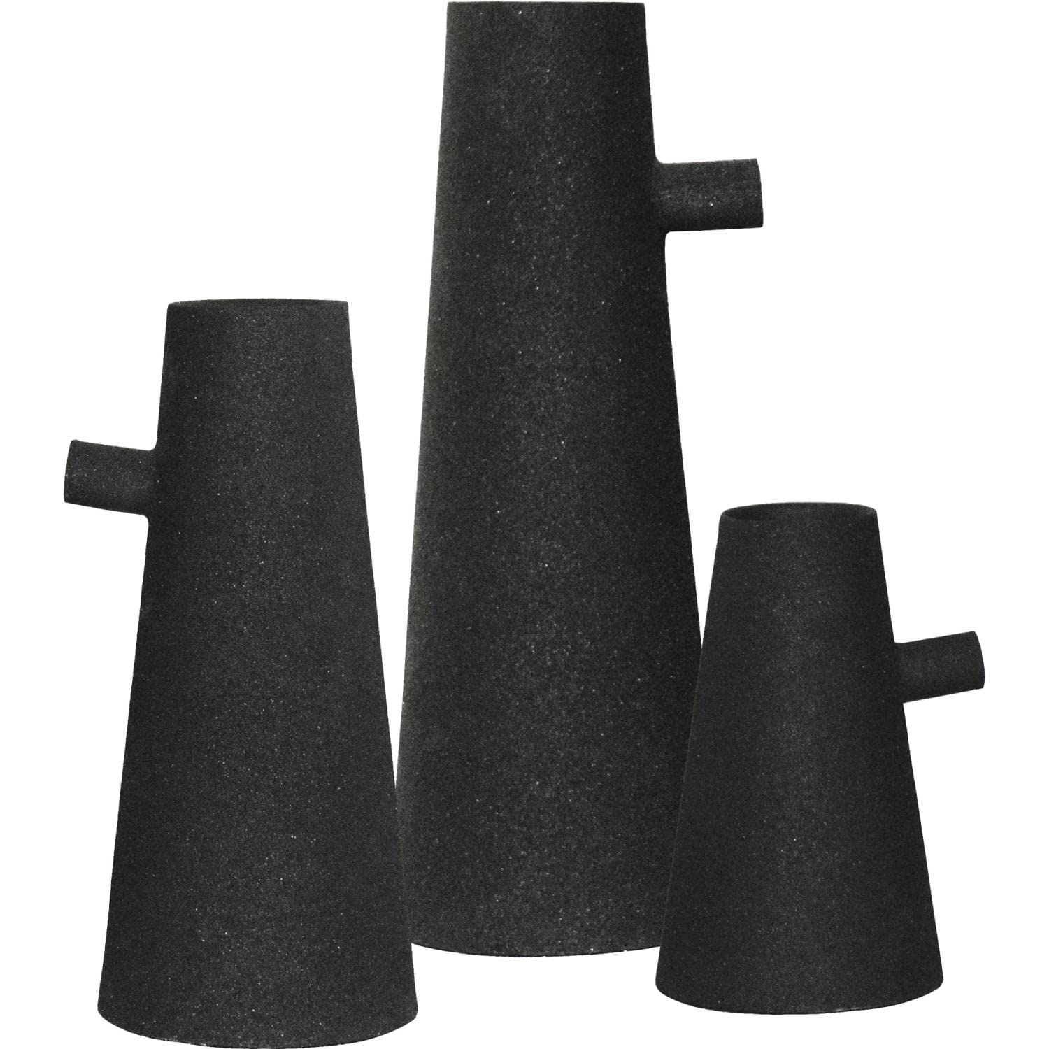 Renwil Aflynta Modern Black Iron Metal Decorative Vase Set of 3 - Elegant Home Decor for Living Room, Dining Table, Office & Wedding Centerpieces