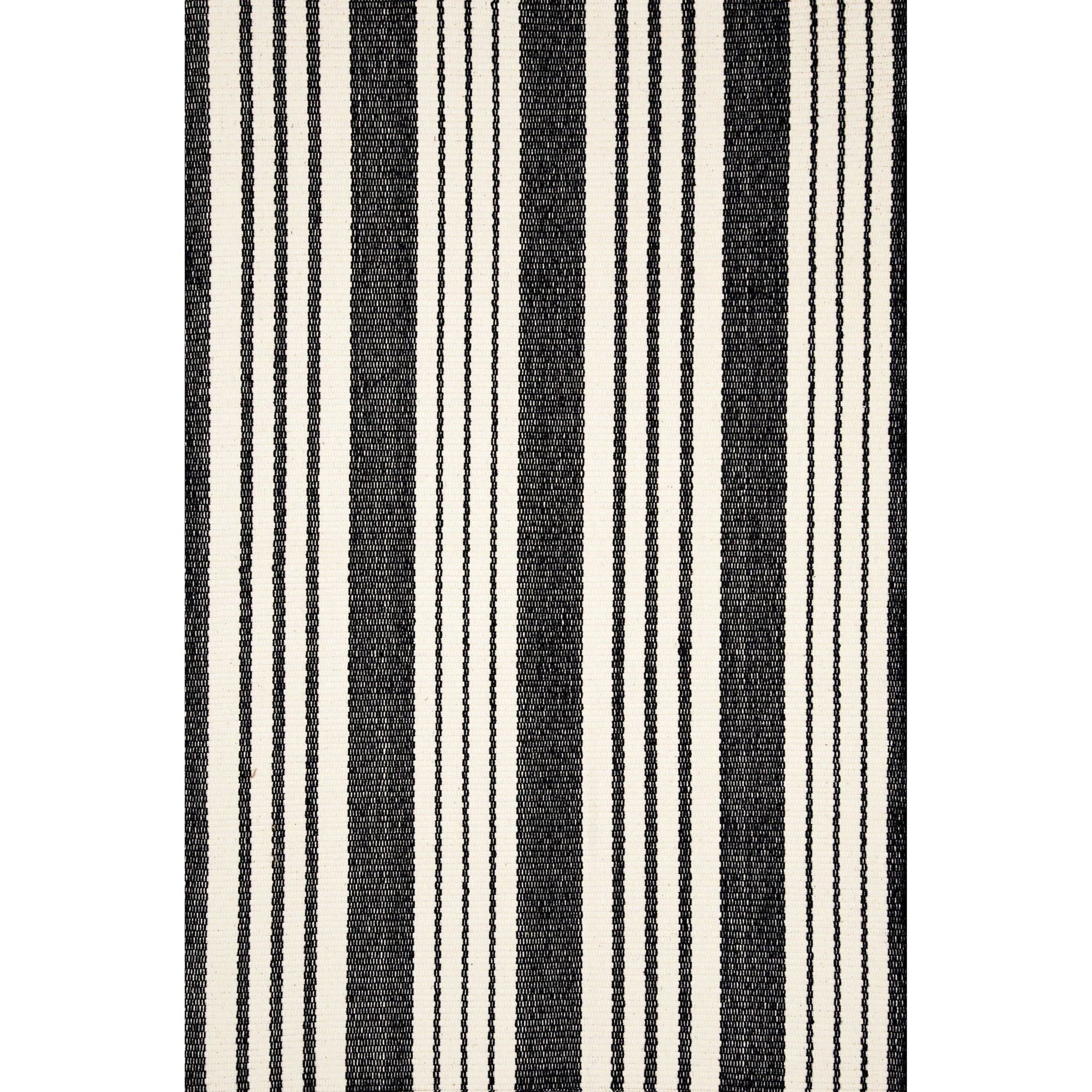 Dash & Albert Birmingham Black Woven Cotton Rug - Stylish & Durable Area Rug for Living Room, Bedroom, Dining Room - Soft & Easy to Clean Home Decor